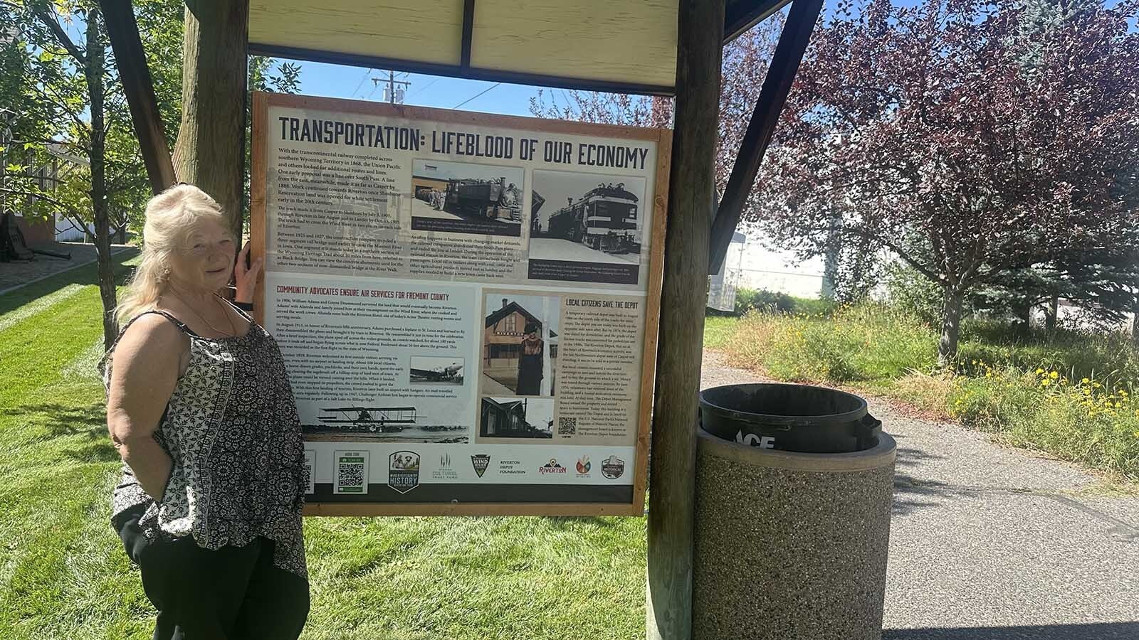 Cathy Cline was the brainchild behind an outdoor museum’along Riverton’s Wyoming Heritage Trail. The trail was originally part of the railroad and was transformed into a walking path. The signs that are just being installed tell the story of Riverton’s rich past.