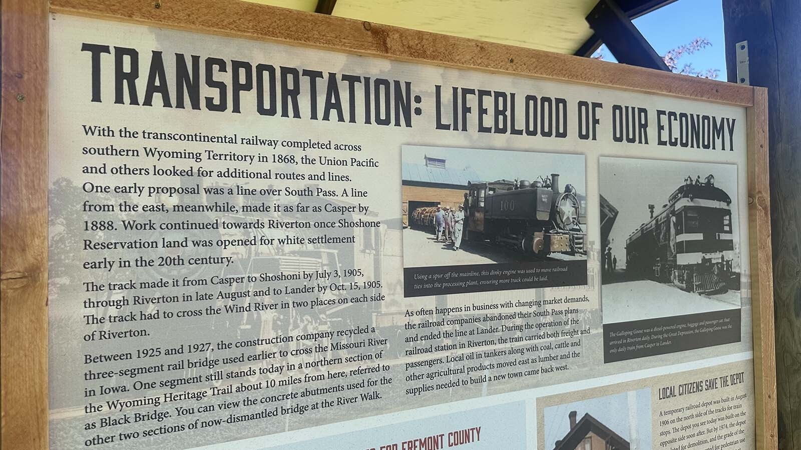 New signs have been placed along the Wyoming Heritage Trail which tell several stories from Riverton’s past. Cathy Cline who spearheaded the effort to erect these signs said that there are still many stories yet to be told and is hopeful that others will continue to fill in the gaps and tell their own stories.