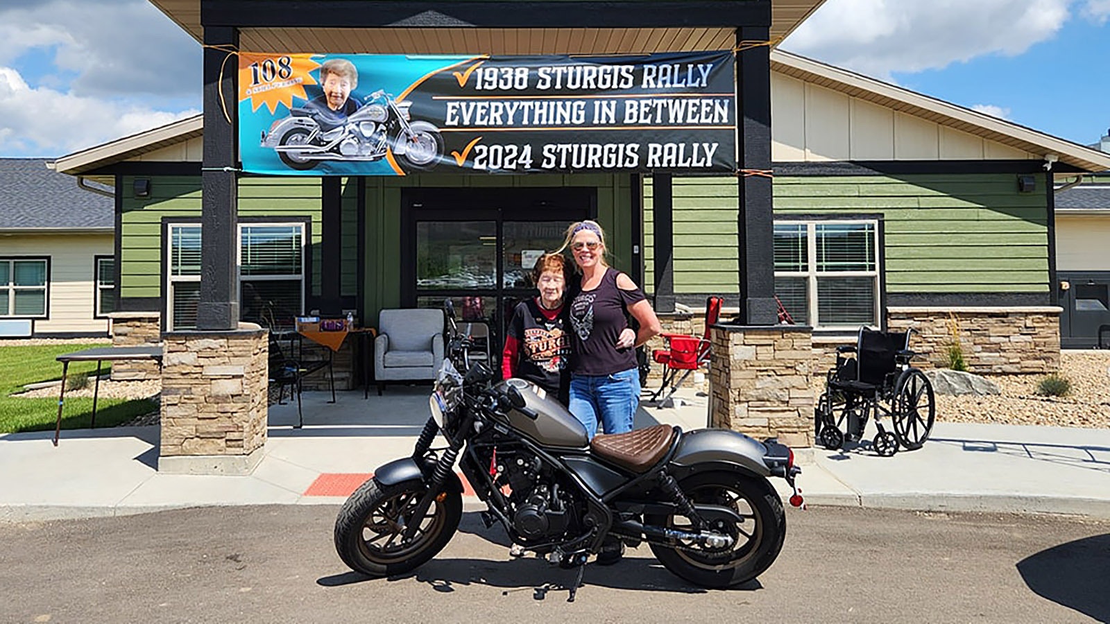 Hazel Baumberger is 108 and South Dakota's oldest person. She also attended the first Sturgis Motorcycle Ralley in 1938. Not able to attend this year, some Sturgis rallygoers brought the party to her with a drive-by Rally to Hazel on Monday.