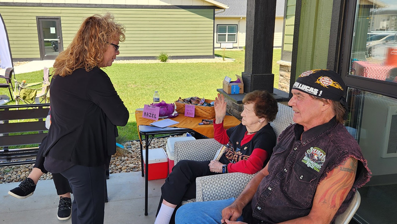 Hazel Baumberger is 108 and South Dakota's oldest person. She also attended the first Sturgis Motorcycle Ralley in 1938. Not able to attend this year, some Sturgis rallygoers brought the party to her with a drive-by Rally to Hazel on Monday.