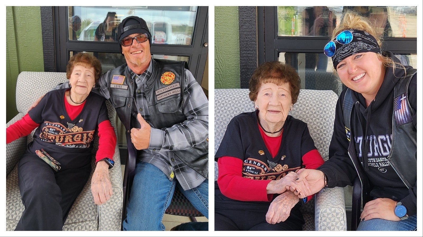 Hazel Baumberger is 108 and South Dakota's oldest person. She also attended the first Sturgis Motorcycle Ralley in 1938. Not able to attend this year, some Sturgis rallygoers brought the party to her with a drive-by Rally to Hazel on Monday.