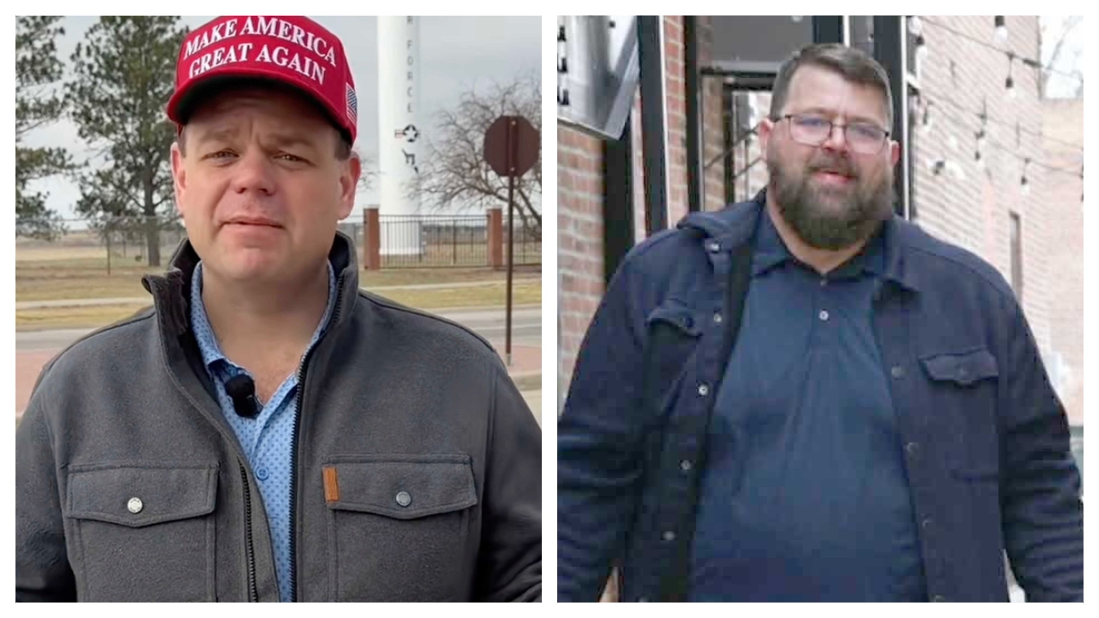 Wyoming U.S. House candidate Reid Rasner, left, and Iowa resident Michael “Mike” Leonard Cooley Jr.