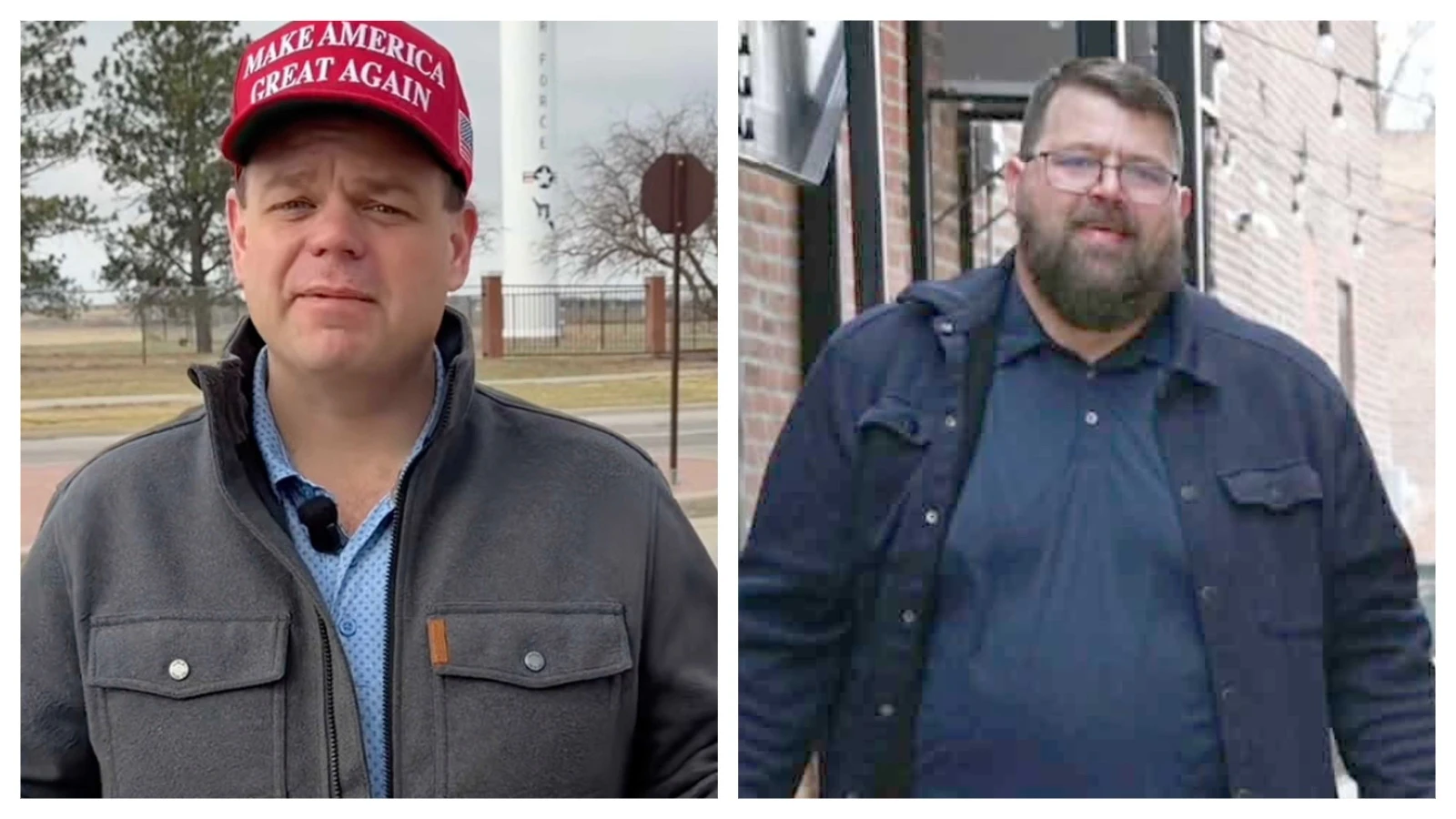 Wyoming U.S. House candidate Reid Rasner, left, and Iowa resident Michael “Mike” Leonard Cooley Jr.