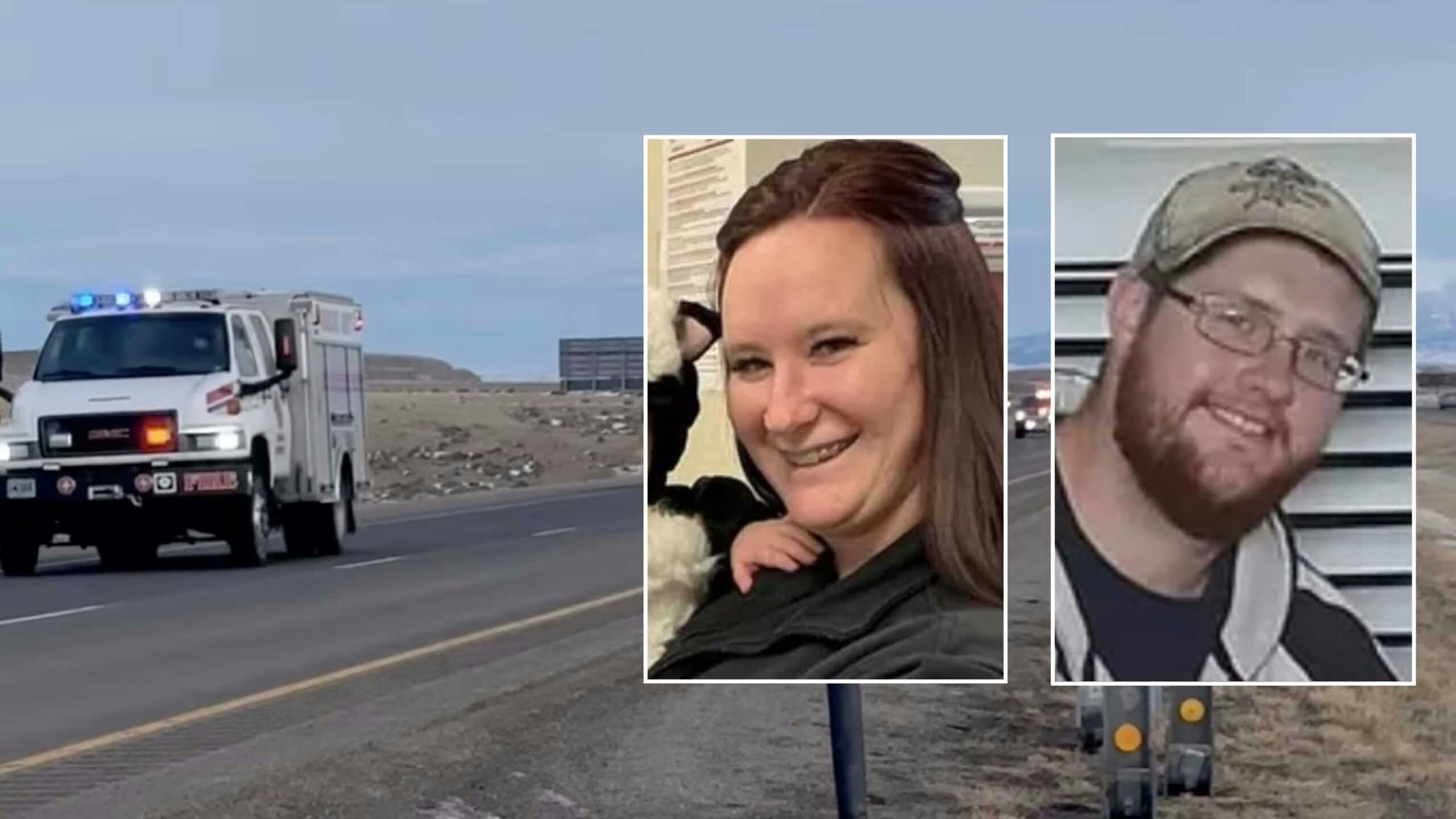 Carbon County EMT Tiffany Gruetzmacher, left, was seriously hurt and disabled when a commercial truck plowed into the crash scene she was responding to in December 2022. Her fellow EMT Tyeler Harris, right, was killed.