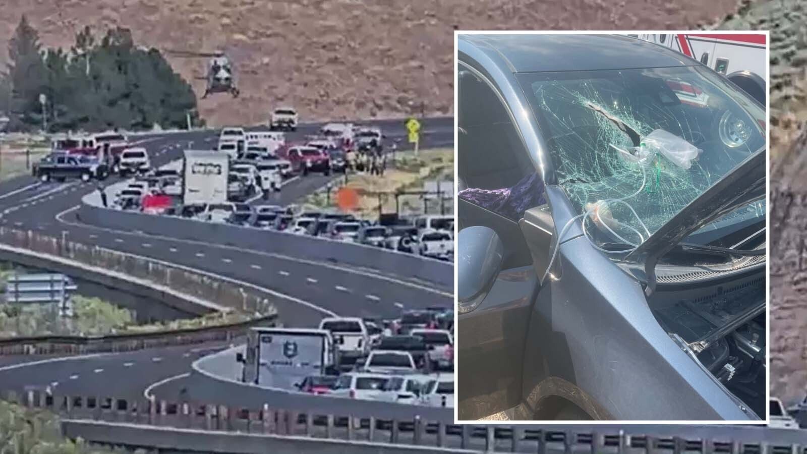 A Utah woman is alive after she was impaled through the chest by flying rebar while driving on State Road 189 on Monday. Utah and Wyoming officials are urging caution from drivers and reminding them to obey the rules of the road.