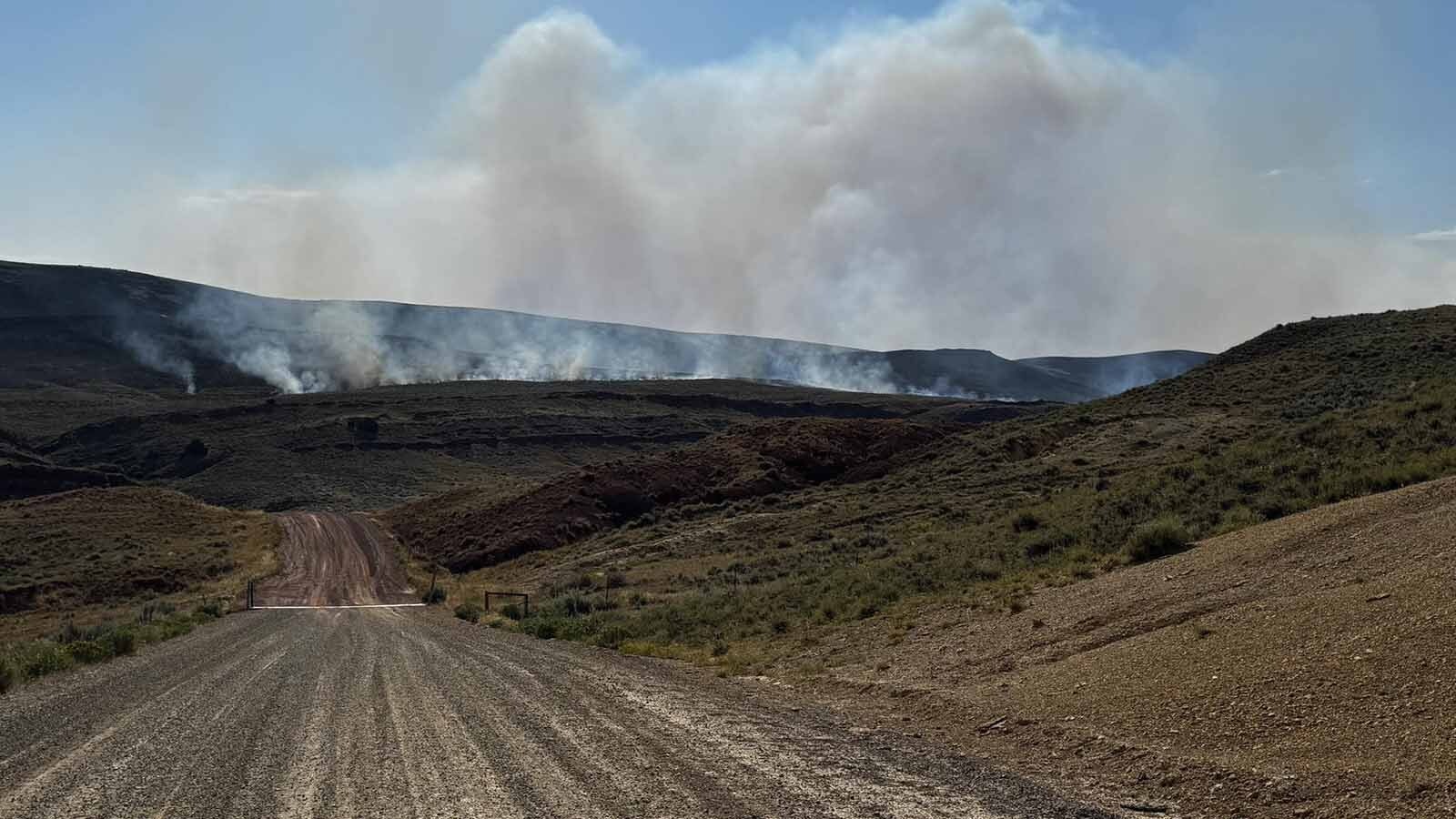 A view of the fire line of the Red Canyon Fire.