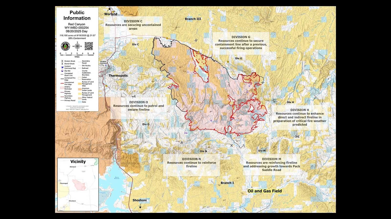 Red Canyon Fire Map 8 20 25