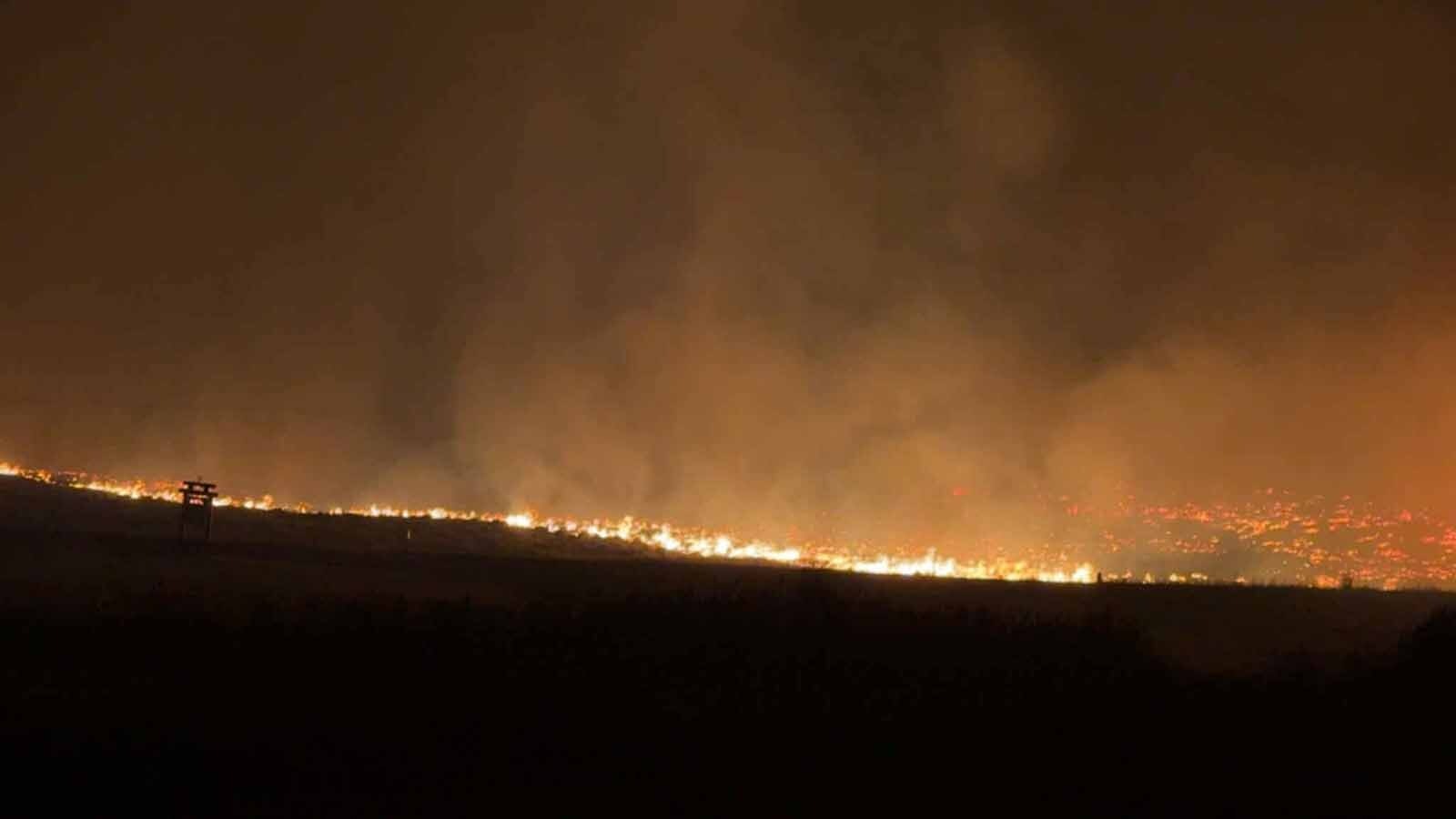 Ranchers and others can only look on as the Red Canyon Fire continues to burn up prime grazing land in rural Hot Springs County. The fire has jumped many fire breaks, roads, creeks and other obstacles to burn more than 100,000 acres in less than a week.