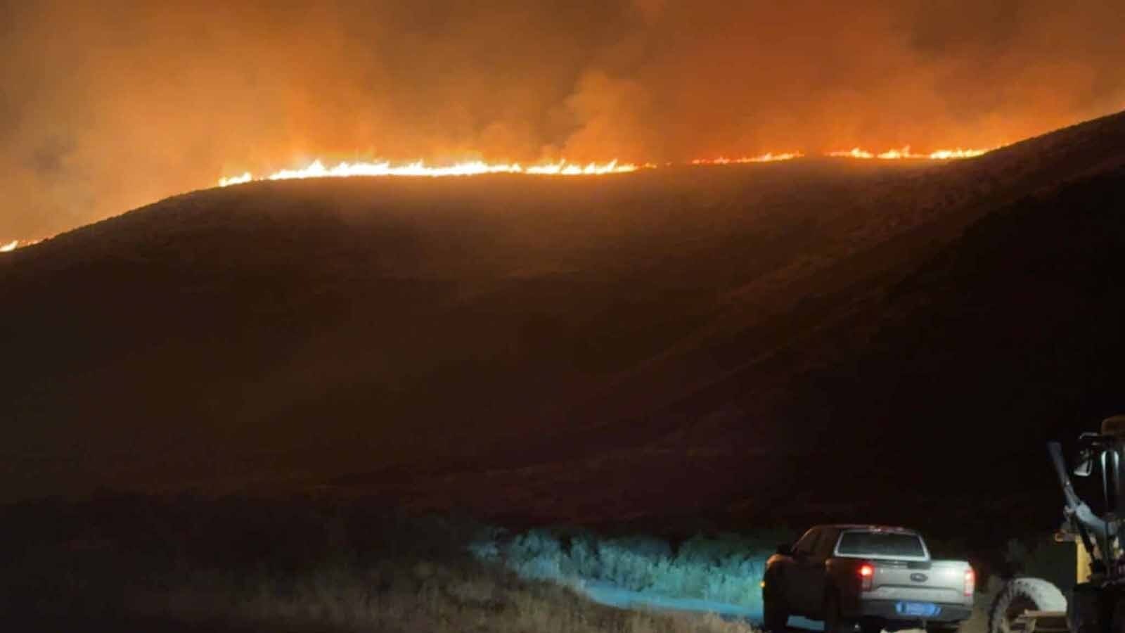 Ranchers and others can only look on as the Red Canyon Fire continues to burn up prime grazing land in rural Hot Springs County. The fire has jumped many fire breaks, roads, creeks and other obstacles to burn more than 100,000 acres in less than a week.