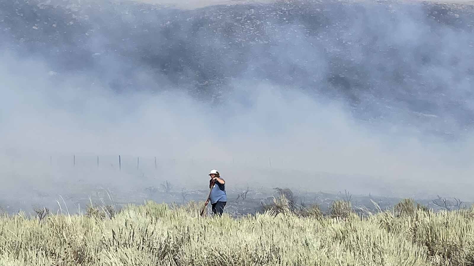 When the Red Canyon Fire blazed out of control, the Axtell family of Thermopolis and a team of neighbors and friends fought back the flames. They dug a fire line three miles from the family’s home and stopped the flames from spreading into the deep ravines and crevices of the Red Hills. By stopping the flames there, it prevented the fire from reaching the Warm Springs and getting close to the Town of Thermopolis.