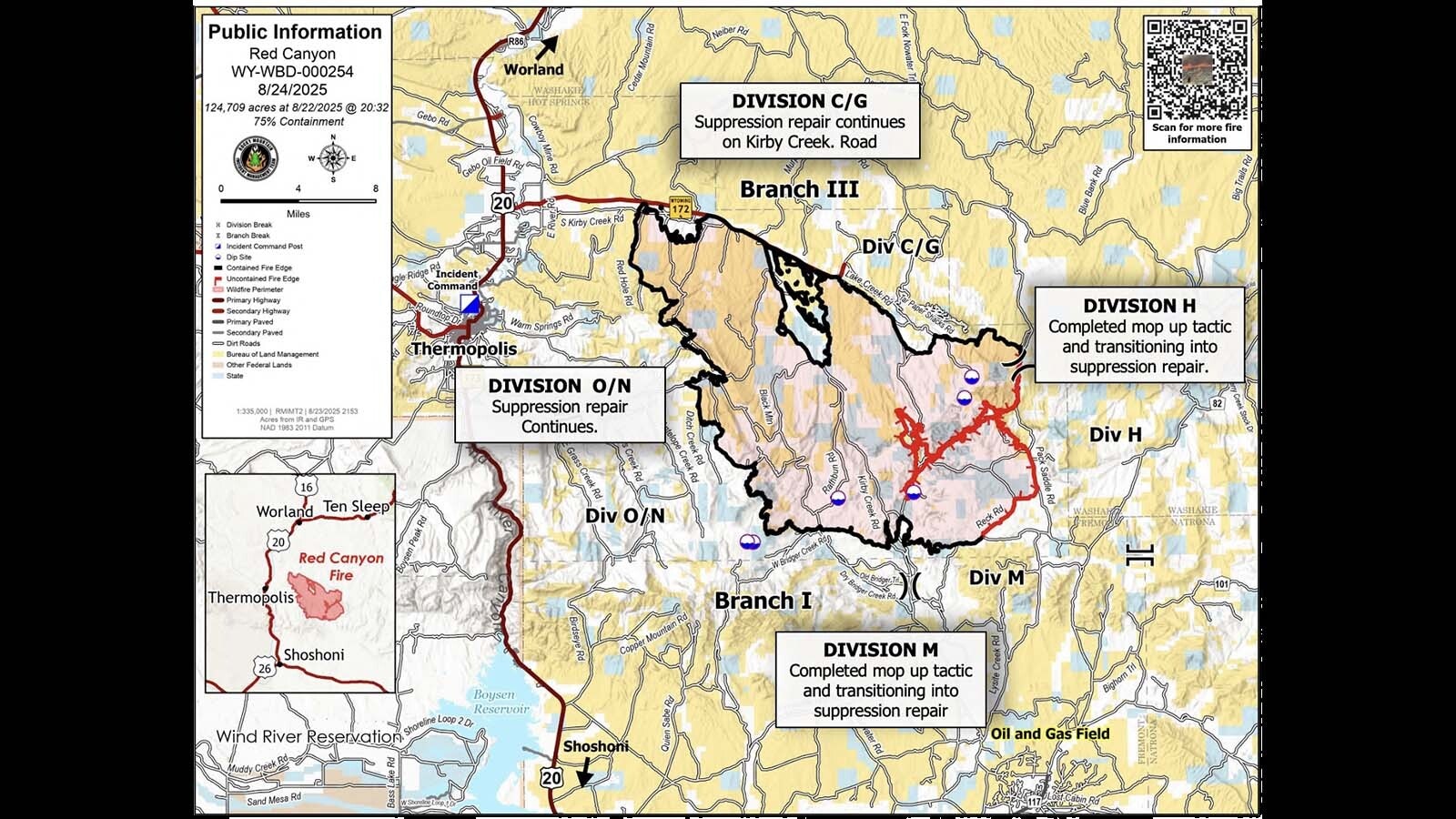 Red Canyon Fire map 8 24 25