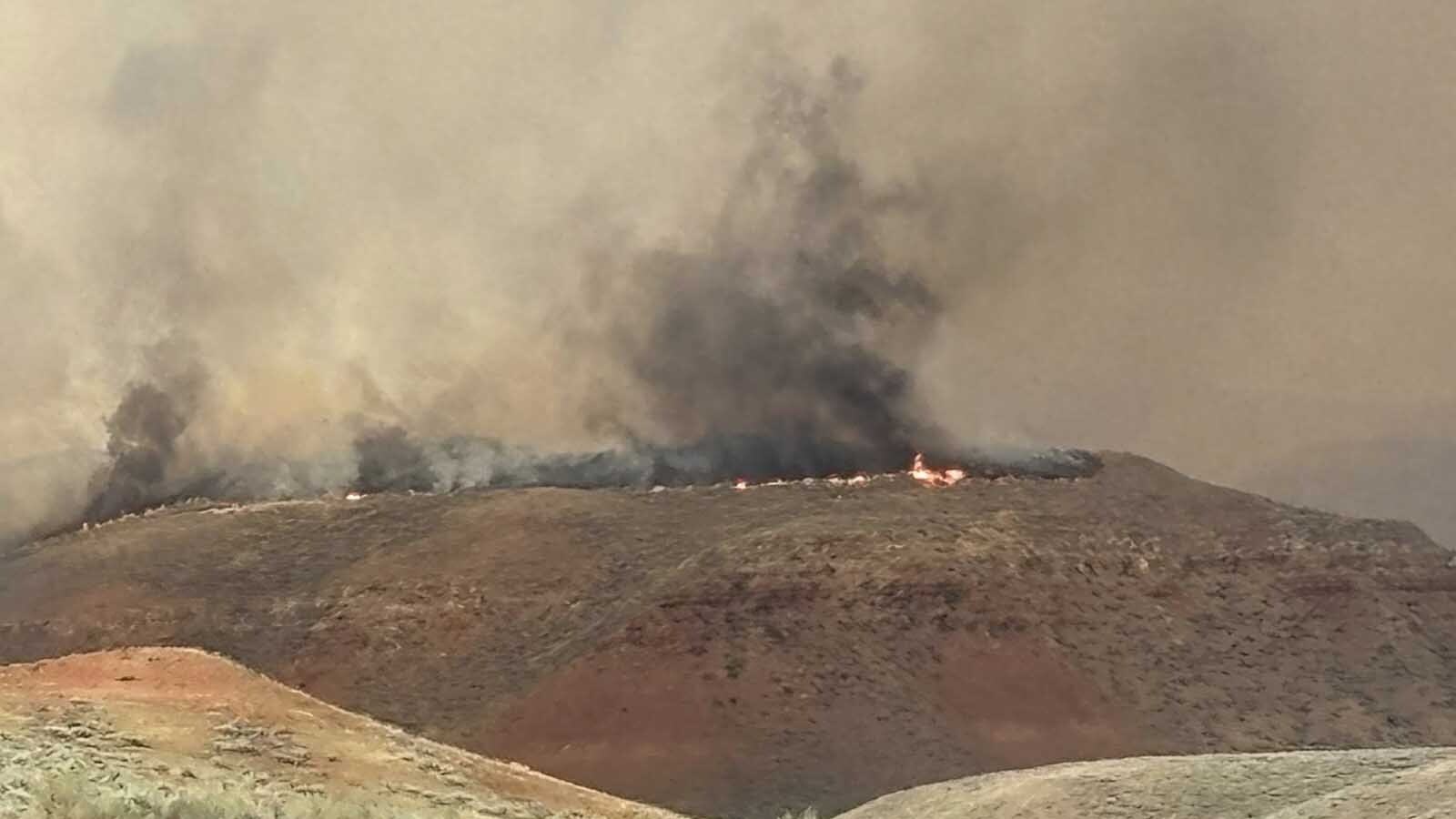 Gloria Philp said her family was fortunate to only lose part of a pasture but their leased land and her neighbors’ pastures were scorched. The winter feed they were dependent on for their cattle and sheep had been burned in the Red Canyon Fire.