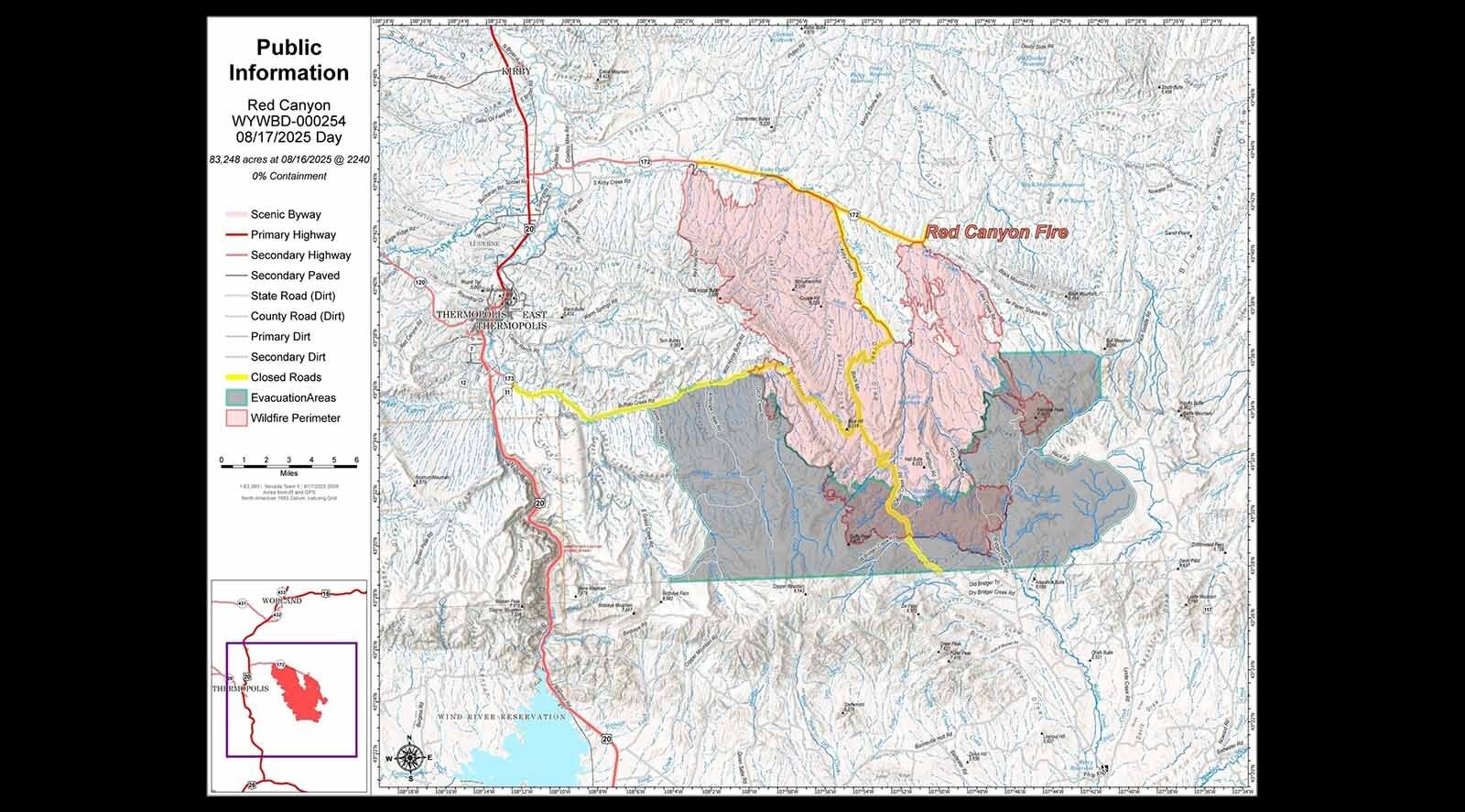 Red Canyon fire map 2 8 17 25