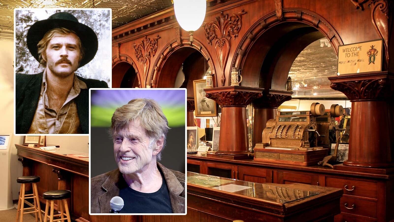 When Robert Redford was told he couldn’t buy the Hole-in-the-Wall bar in Thermopolis because it was installed in the Hot Springs County Museum, he bought another Wyoming bar. Then he had a replica of the Hole-in-the-Wall bar made for his home.