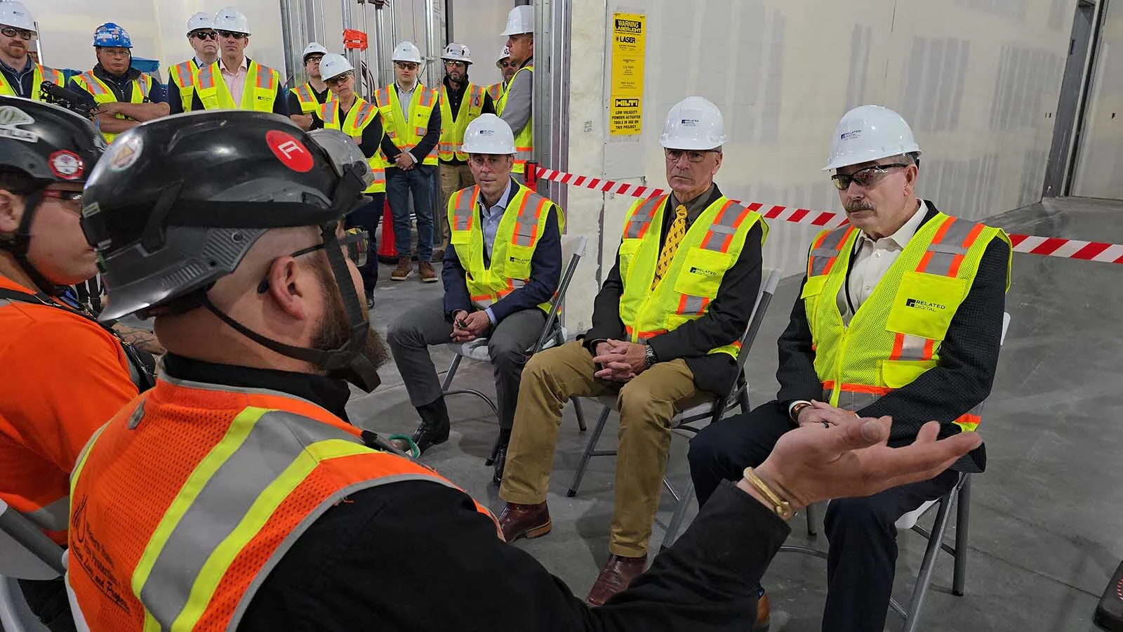 An employee with Western States Fire Protection talks about how the fire protection systems inside Related Digital's data center east of Cheyenne will work.