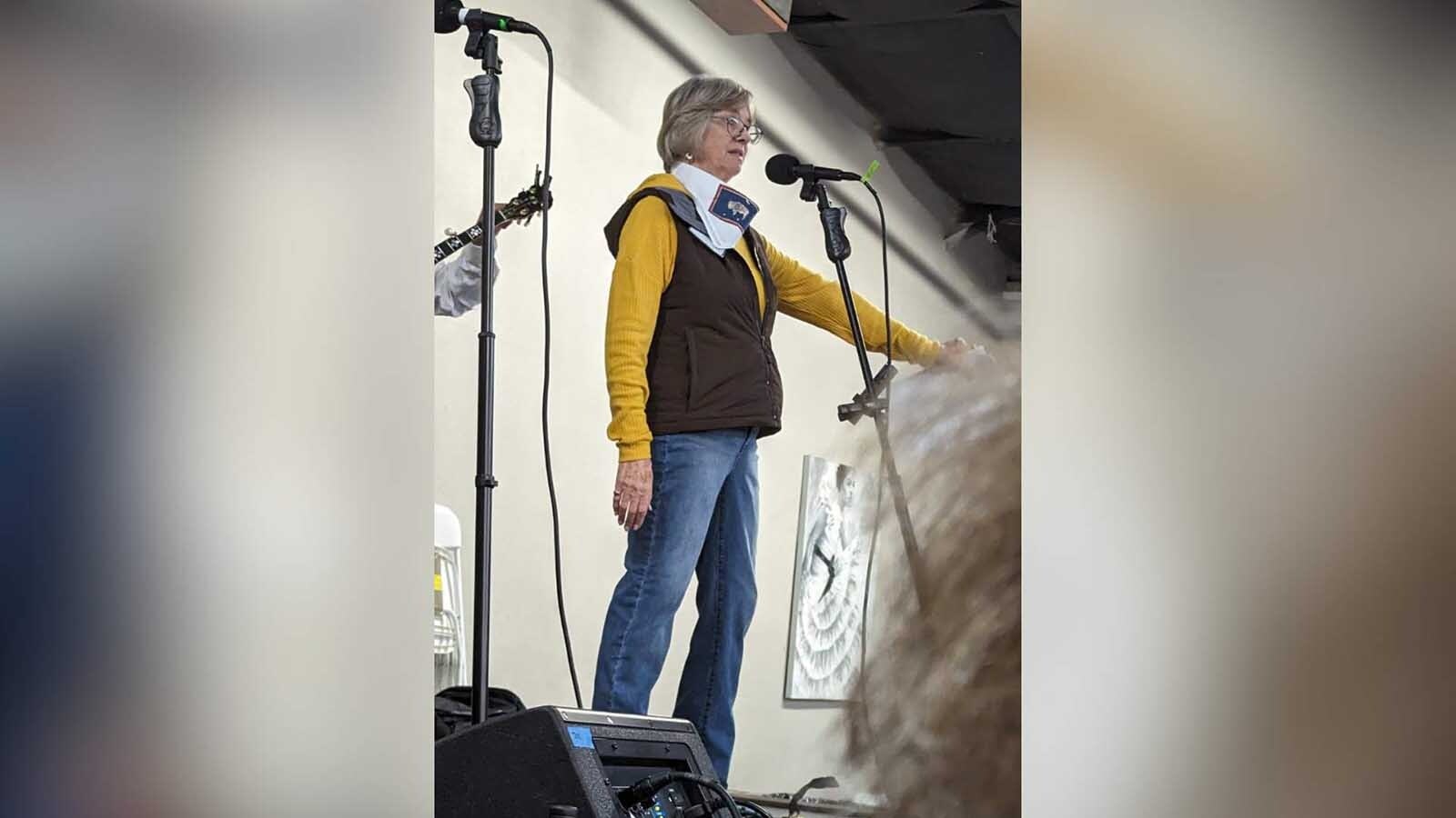 Wyoming snowbirds flock to Mesquite, Nevada, each year to reconnect with fellow residents and celebrate their shared roots through music, memories, and community spirit at the annual Wyoming Snowbird Rendezvous. Kathy Larson emceed this year's event.