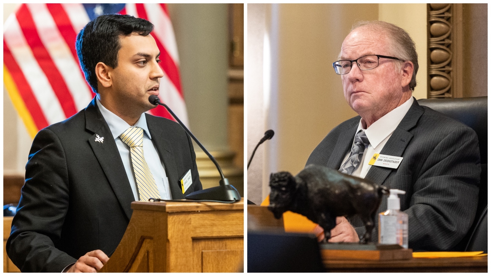 State Rep. Daniel Singh, R-Cheyenne, left, and Sen. Dan Dockstader, R-Afton.