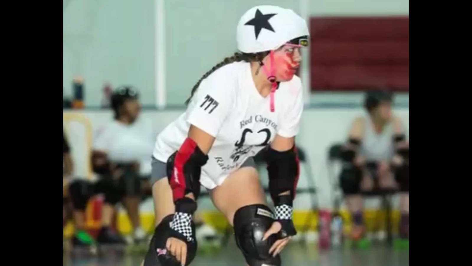 While living on the Wind River Reservation, Milanii Sojos competed on the Riverton's Red Canyon Rattlesnakes roller derby team.