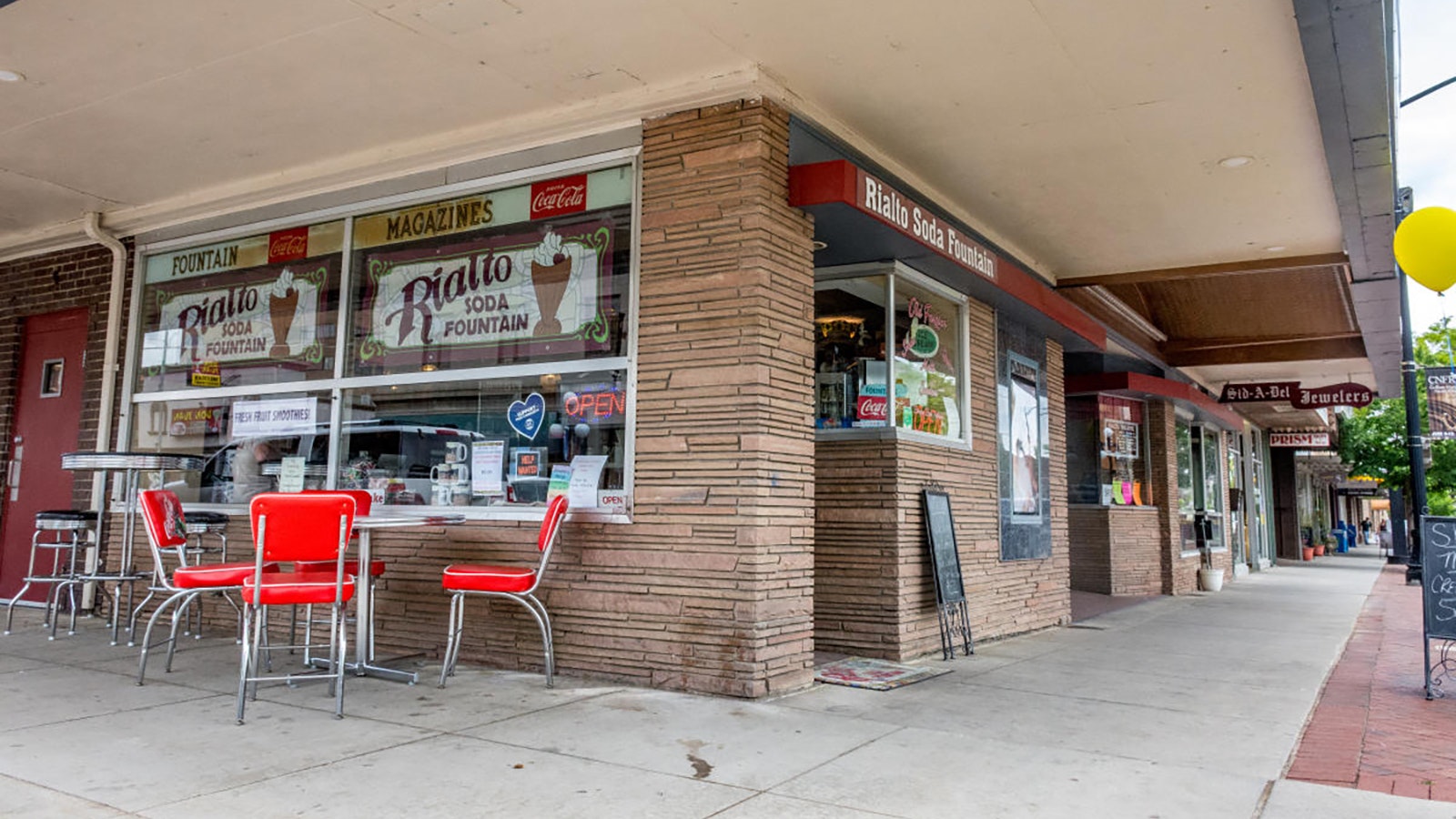 The Rialto Soda Fountain at the corner of Second Street and South Center in Casper, Wyoming.