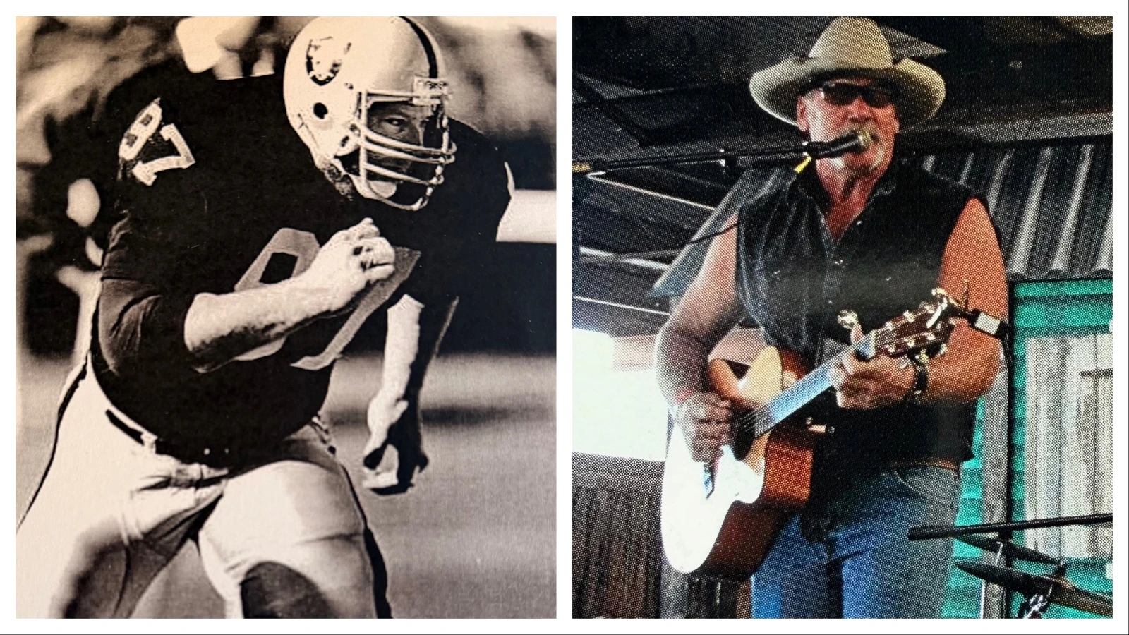 Rick Ackerman finished out his NFL career playing for the Los Angeles Raiders. Ackerman now performs under the stage name "Big Ack," playing a blend of country, blues and rock and roll.