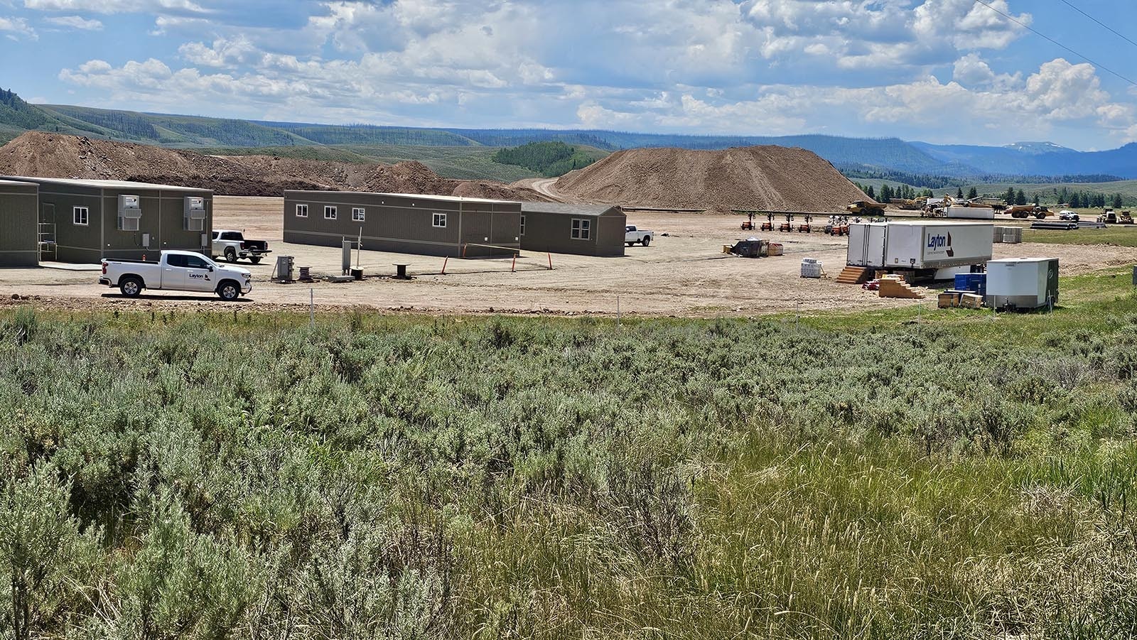 These trailers were brought on site to serve as offices.