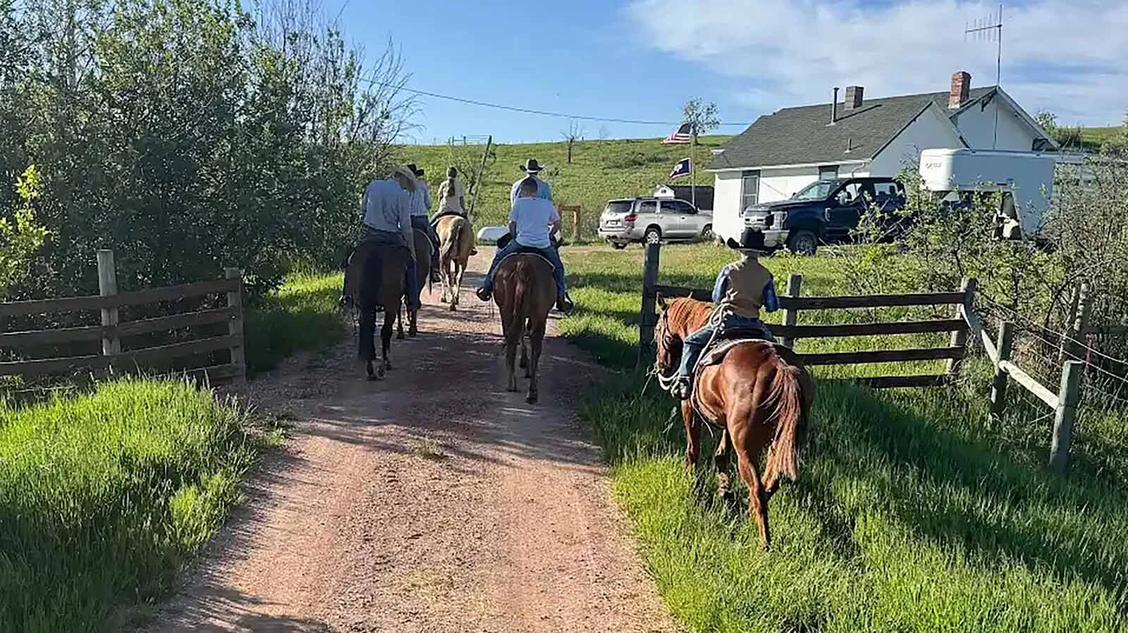 Kids who attend the one-room Slack school near Parkman, Wyoming, still ride horses to their schoolhouse on the first and last days of class.