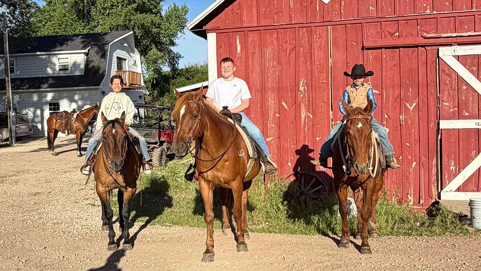 Kids who attend the one-room Slack school near Parkman, Wyoming, still ride horses to their schoolhouse on the first and last days of class.