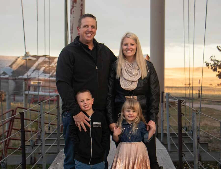 Dan Koldenhoven with his wife, Misty, and their two children.