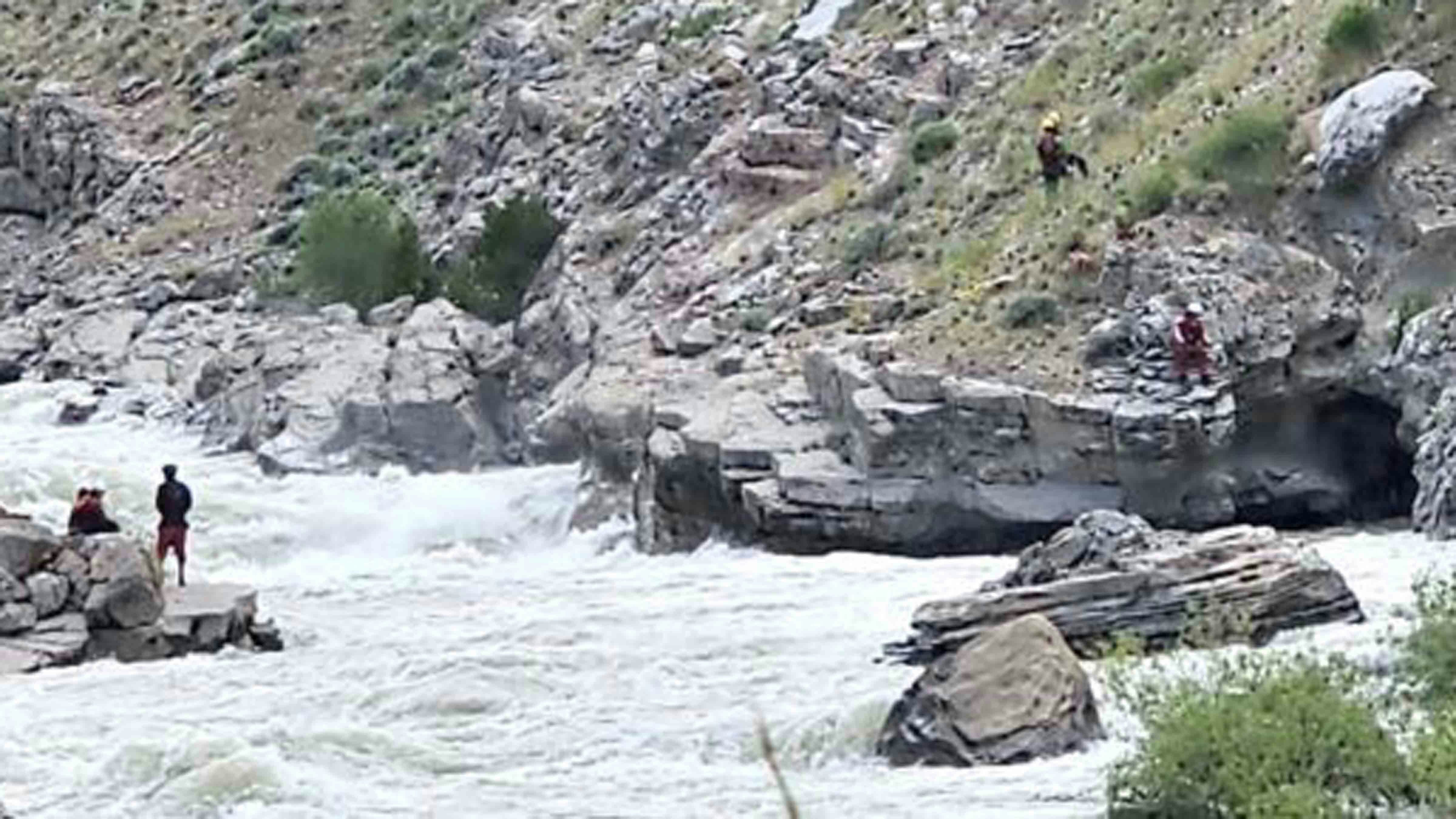 Park County Search And Rescue personnel were assisted by civilian kayakers on Sunday, rescuing a West Texas man who was trapped in this eddy and cave on the Shoshone River after the raft his was riding in with two others flipped. He found refuge in this little cave to the right.