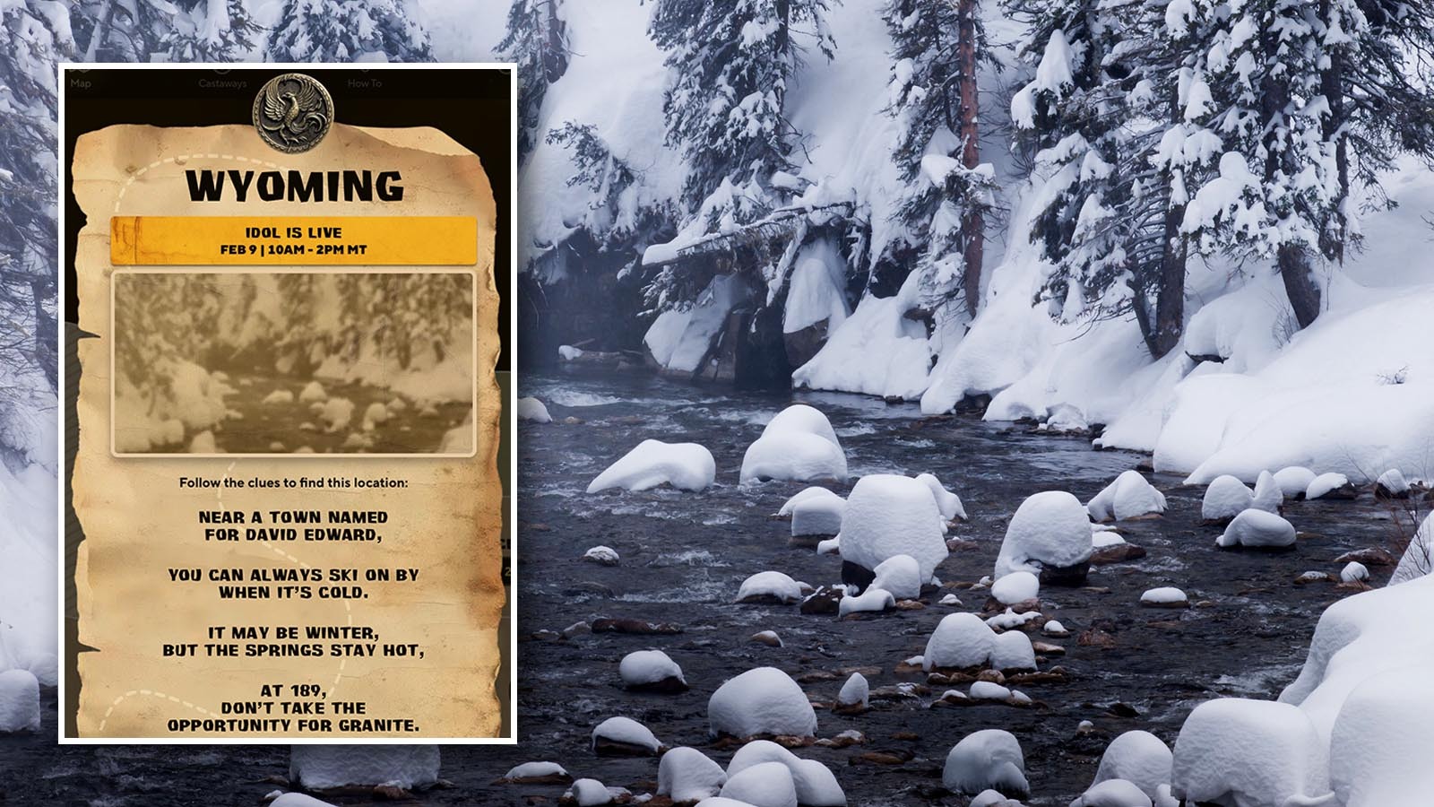 The "Survivor 50 Challenge" is a celebration of the 50th season of the reality show “Survivor,” and Monday is Wyoming’s turn to find a hidden immunity idol. Whoever wins will need a snowmobile to find it hidden near “a town named for David Edward."
