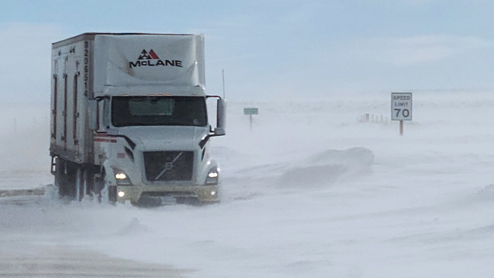 High winds blow and drift snow across the roads around Riverton this past winter.