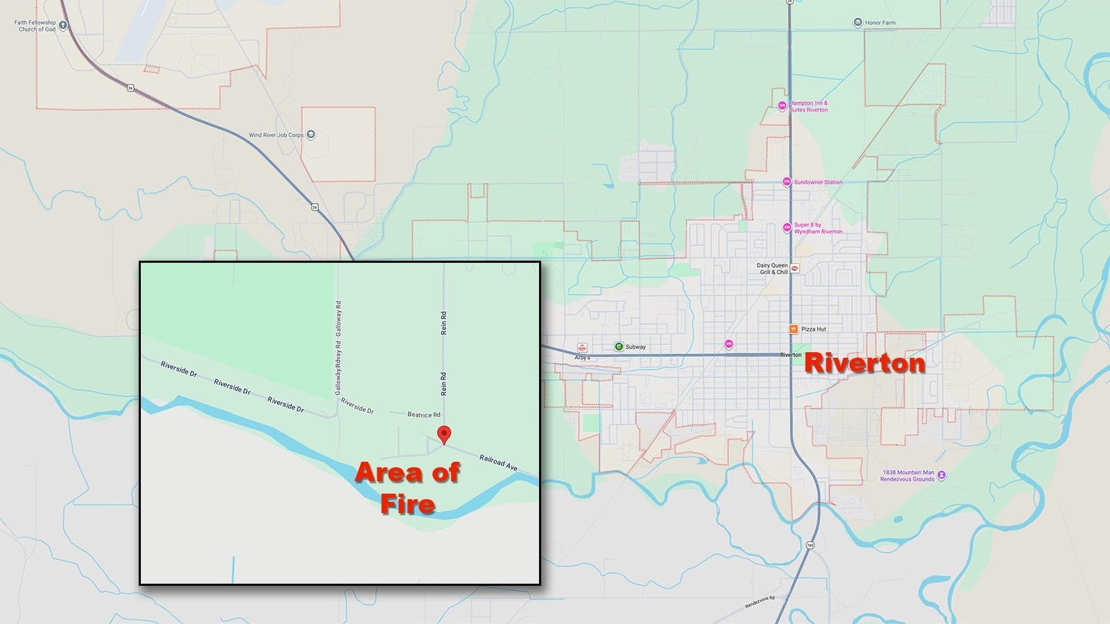 A growing wildfire just south of Riverton reported Saturday afternoon has jumped the Wind River and has prompted an immediate evacuation order for residents in its path. The fire is well over 100 acres and in an area near houses.