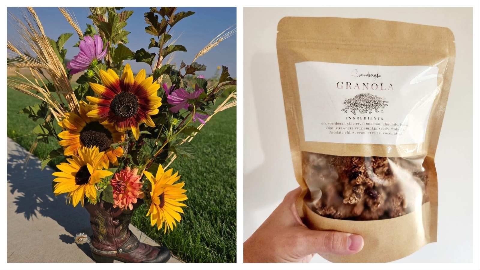 Sunflowers are part of the flower offerings at the Road 12 Farm Stand outside Worland. Sourdough granola is the specialty of Alex Hardy. She said she makes it in several flavors and it sells well.