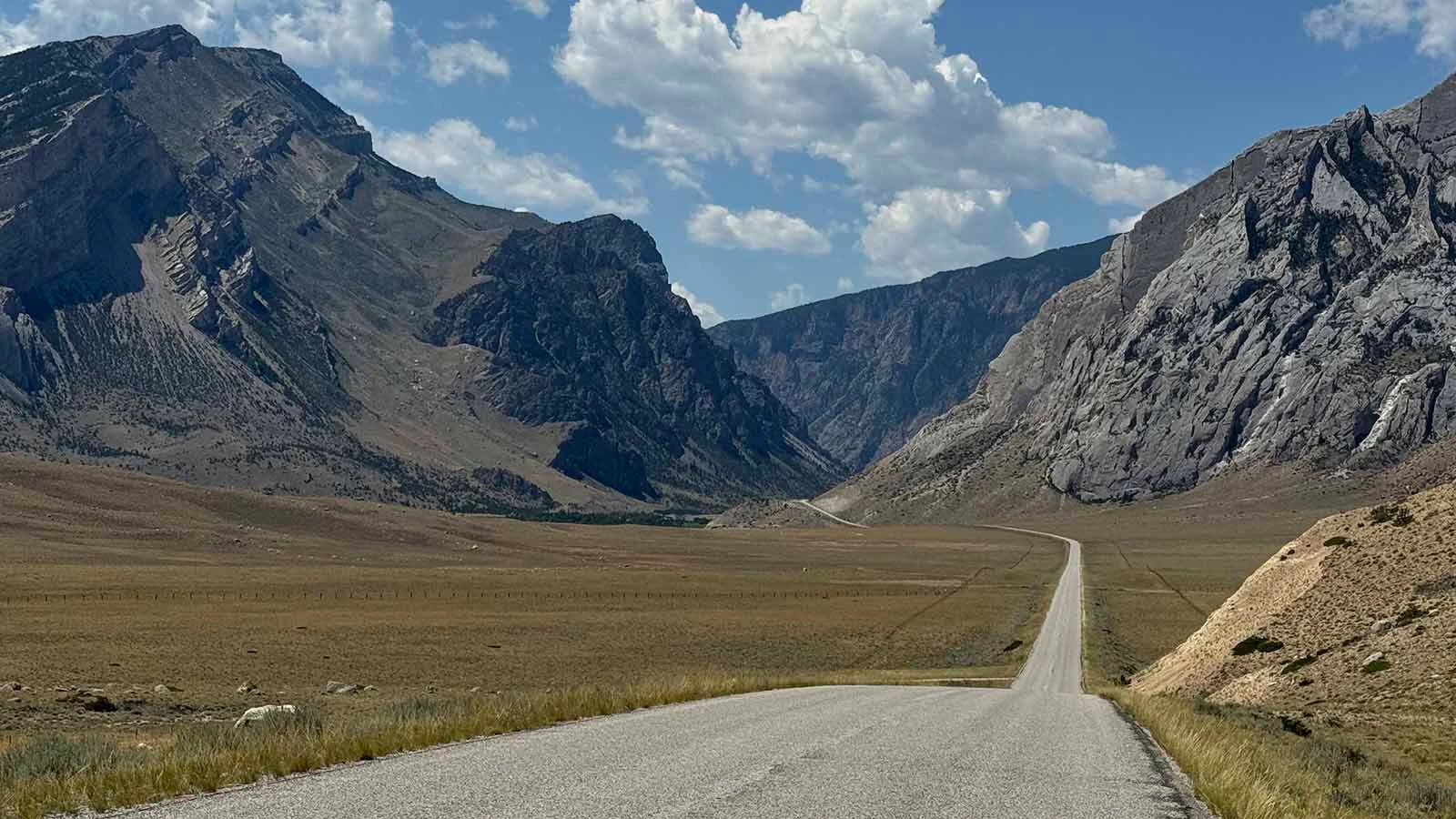 County Road 8VC, "the Road to Nowhere" outside Clark in northwest Wyoming. This 8-mile road leads to and abruptly ends at the mouth of the Clarks Fork Canyon, part of an early attempt to build a road from Cody to Cooke City, Montana in the 1960s.