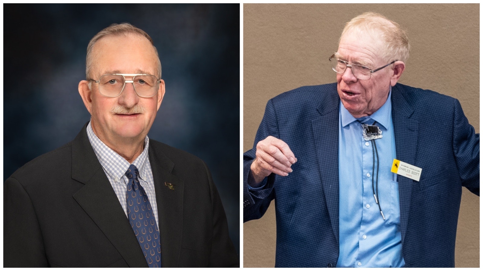 Longtime Natrona County Commissioner Rob Hendry, left, is running for Senate District 30, which is held by Sen. Charlie Scott, R-Casper.