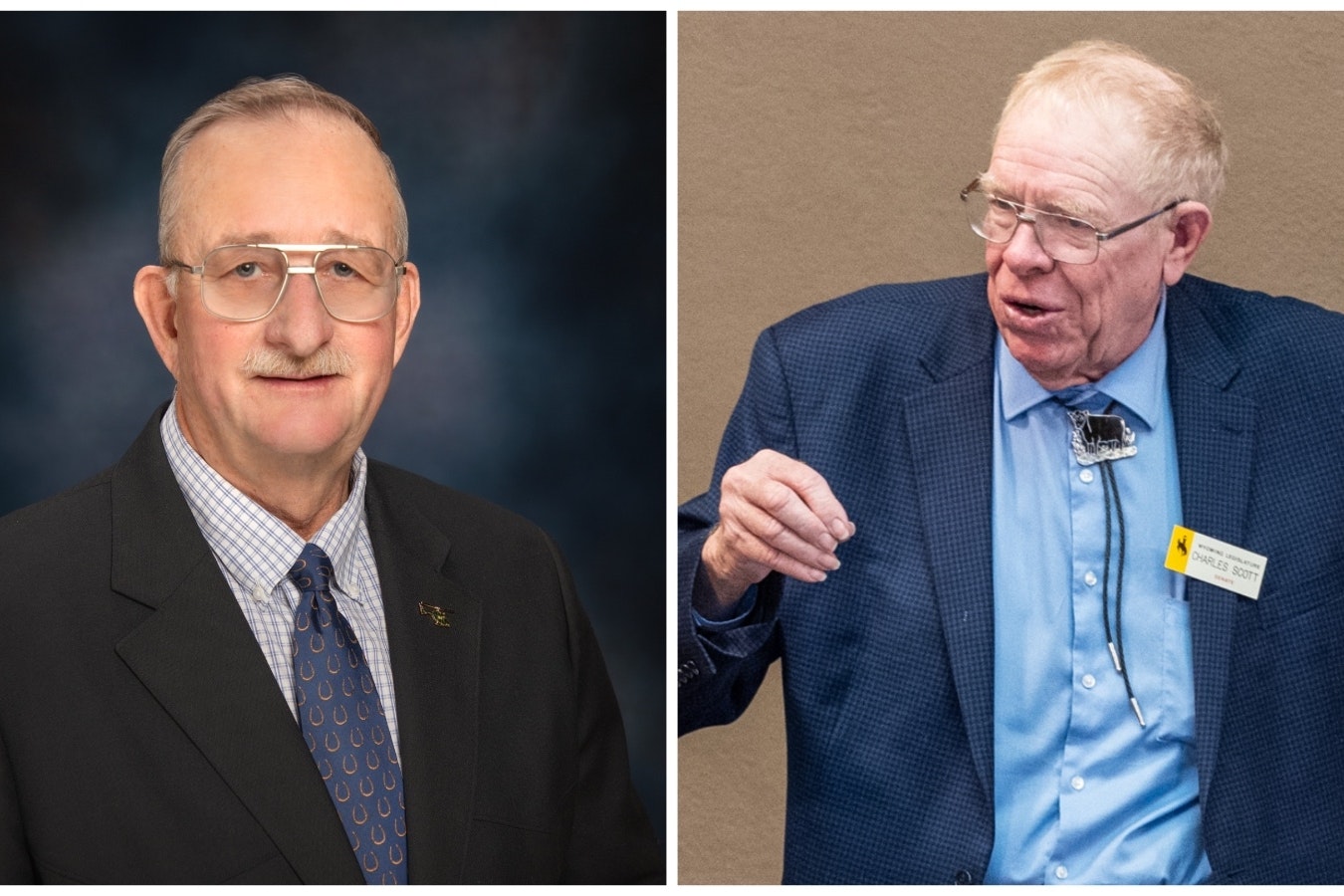 Longtime Natrona County Commissioner Rob Hendry, left, is running for Senate District 30, which is held by Sen. Charlie Scott, R-Casper.