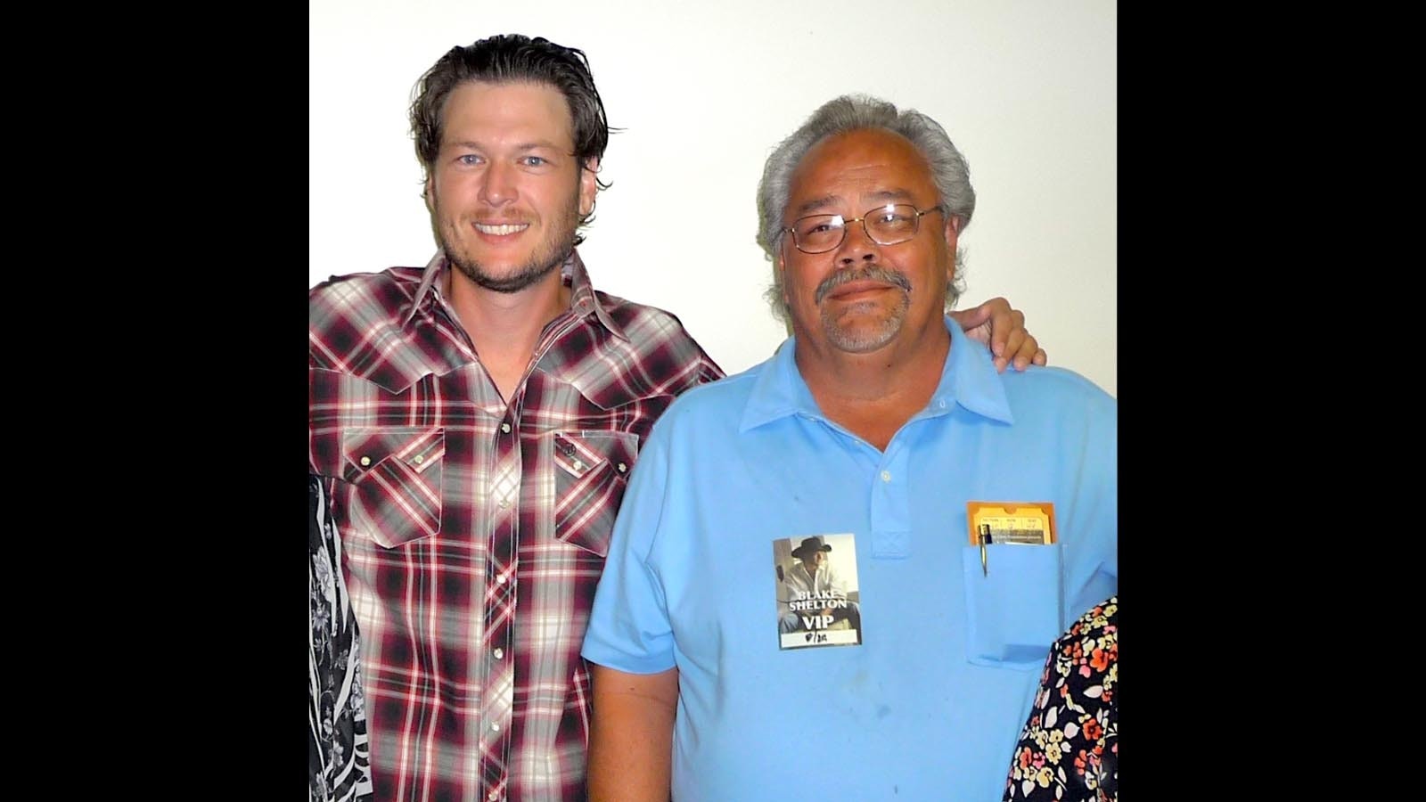 Blake Shelton and Rob Rule after a 2009 concert in Billings and before touring property in Helena.