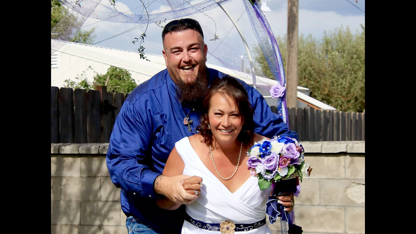 Robert and Neshako Kay Saad share an embrace. Robert died Sept. 18 in a crash in Wyoming’s Snake River Canyon. 