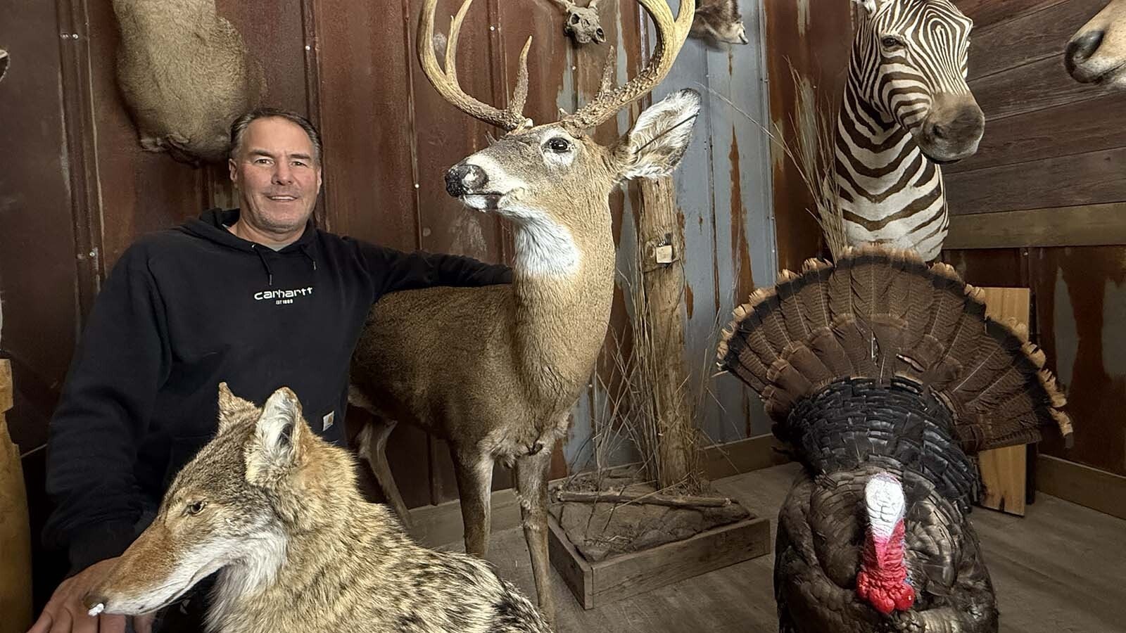 Brian Wolslegel of Wisconsin has been a taxidermist for 32 years, specializing in robotic decoys used by game agencies in numerous states, including Wyoming.