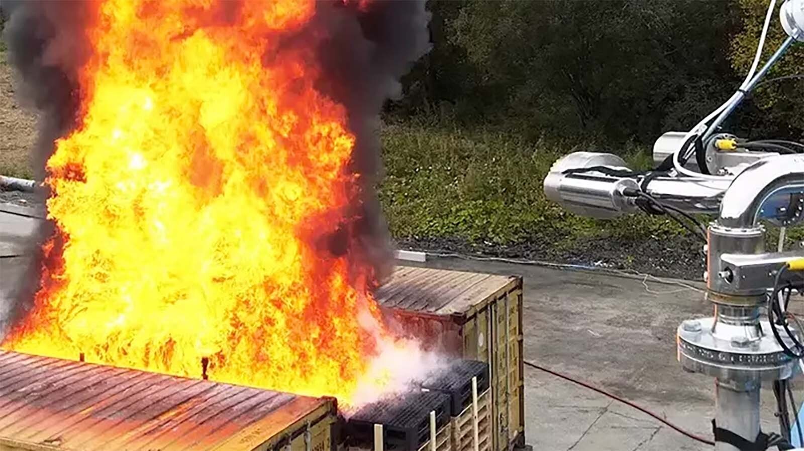 Robotic fire nozzles can be used to suppress many types of fires.