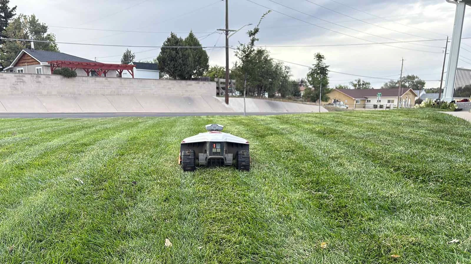 Robot mowers like the Luba 2 can be programmed to cut the lawn at many different lengths and even to make certain designs.