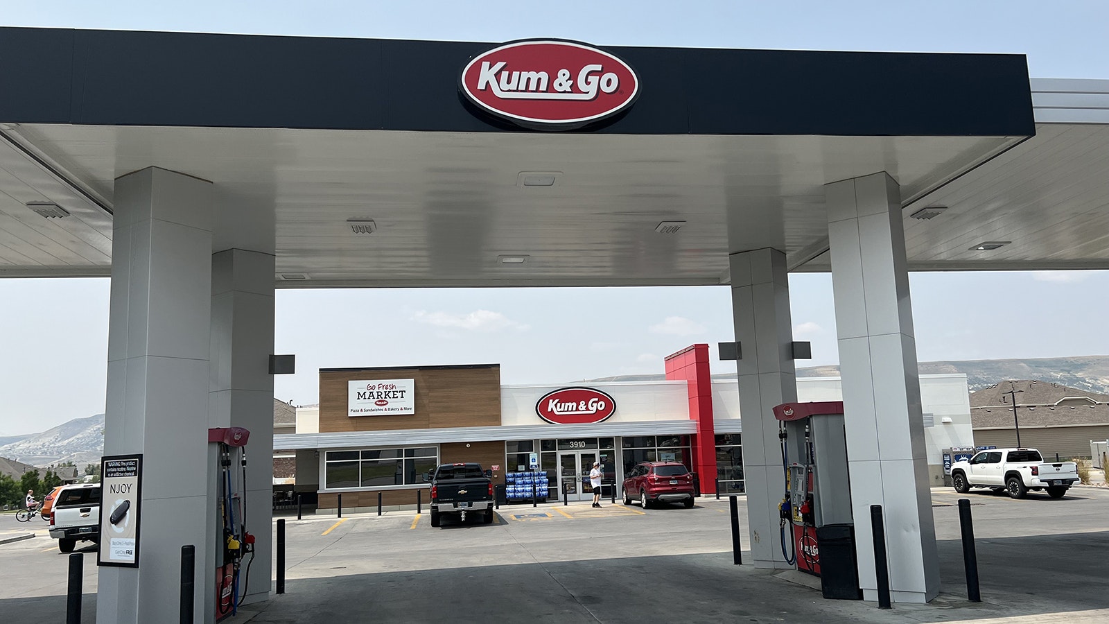 A mix-up at this Kim & Go station in Rock Springs had diesel fuel coming out of the regular unleaded pump, and regular gas from the diesel pump.