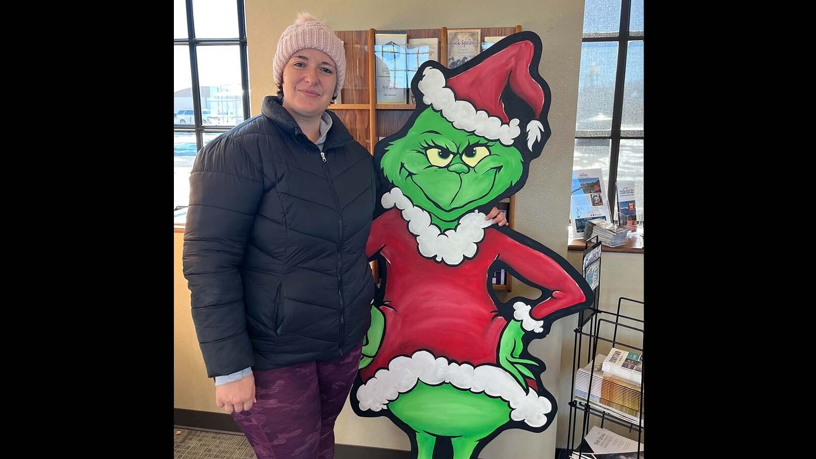 Artist Stephanie Lewis created this life-size Grinch for the Rock Springs community holiday display, but for the second year in a row, someone has stolen the Grinch.