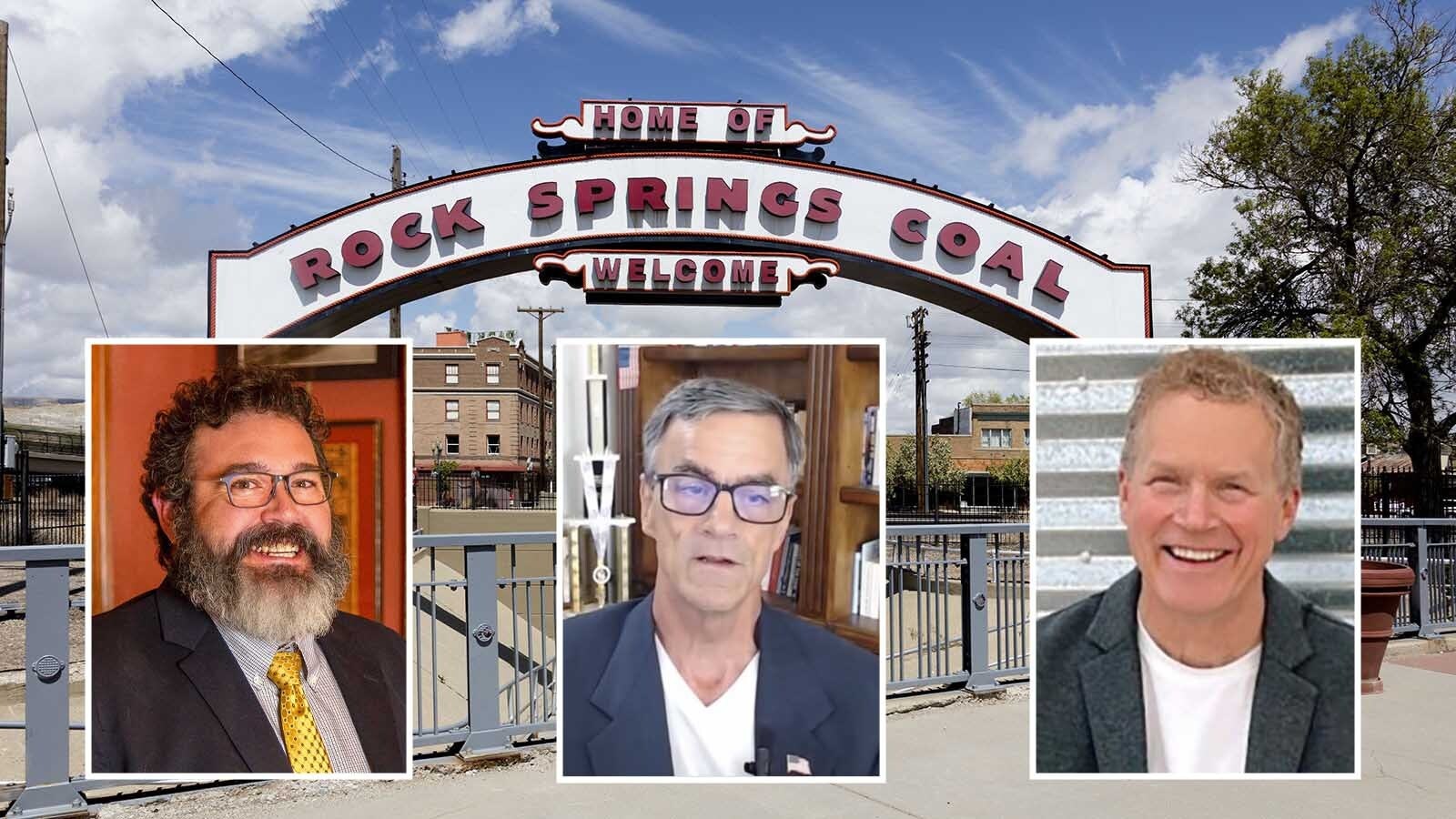 From left, Rock Springs Mayor Max Mickelson and Councilmen Rick Milonas and Eric Bingham.