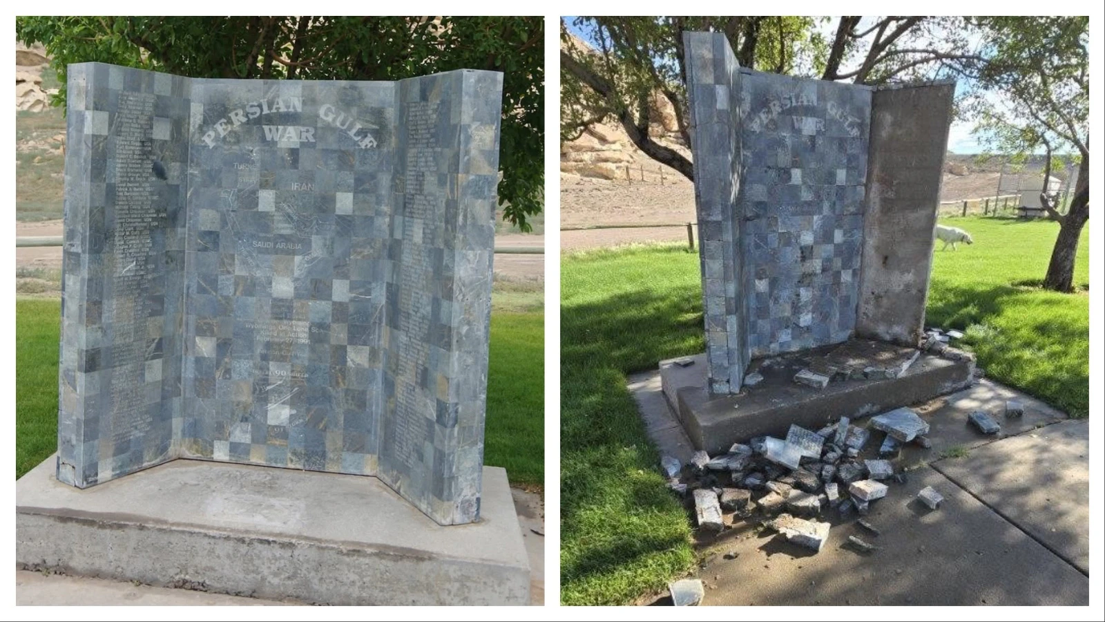 The good news is nobody vandalized the Persian Gulf War Memorial in Rock Springs. The bad news is that it crumbled anyway. “I was worried it was some little Communist teenager making a statement,” said one relieved resident.