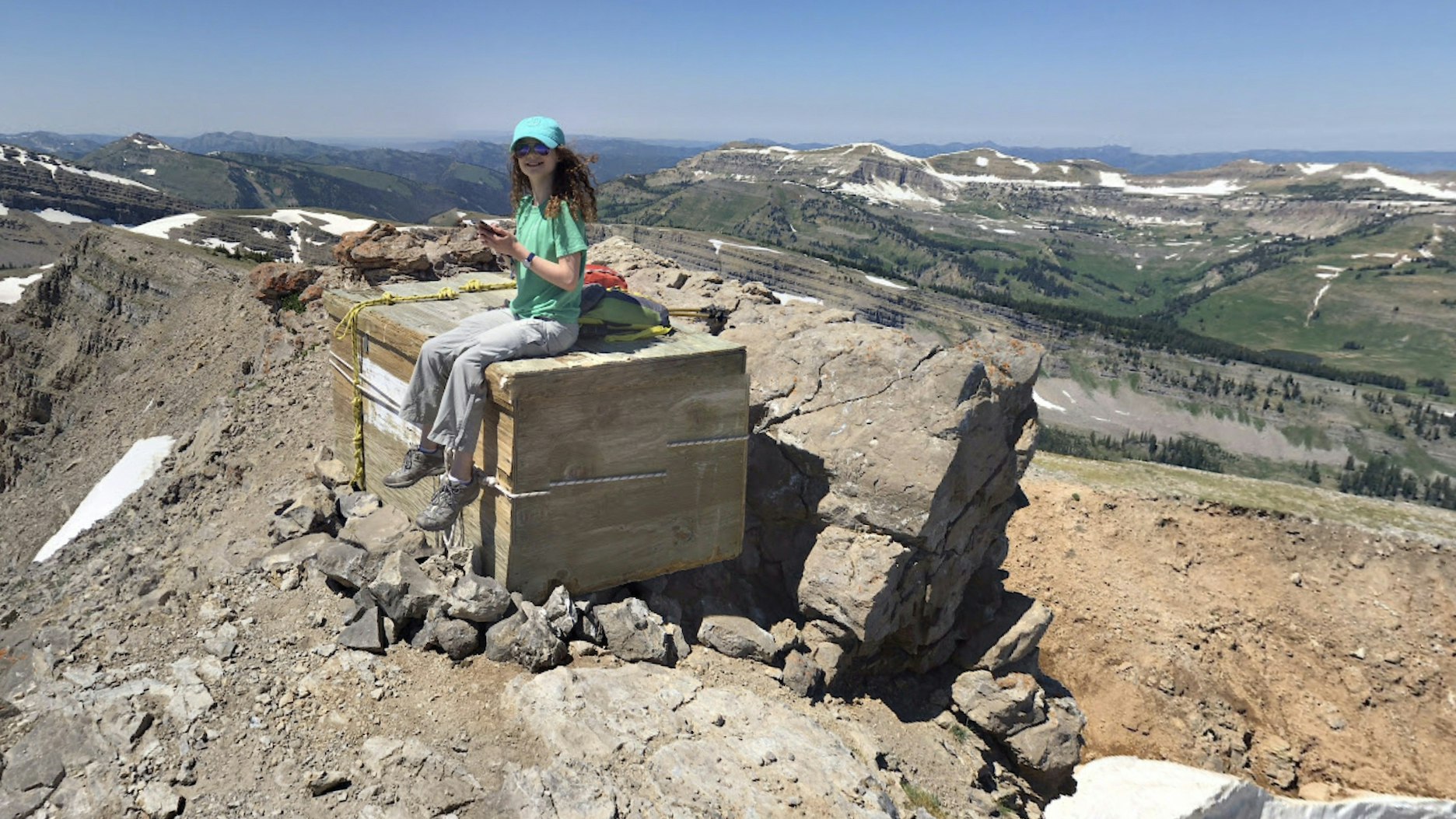 Google Earth street view atop SAR cache at Cody Peak summit.