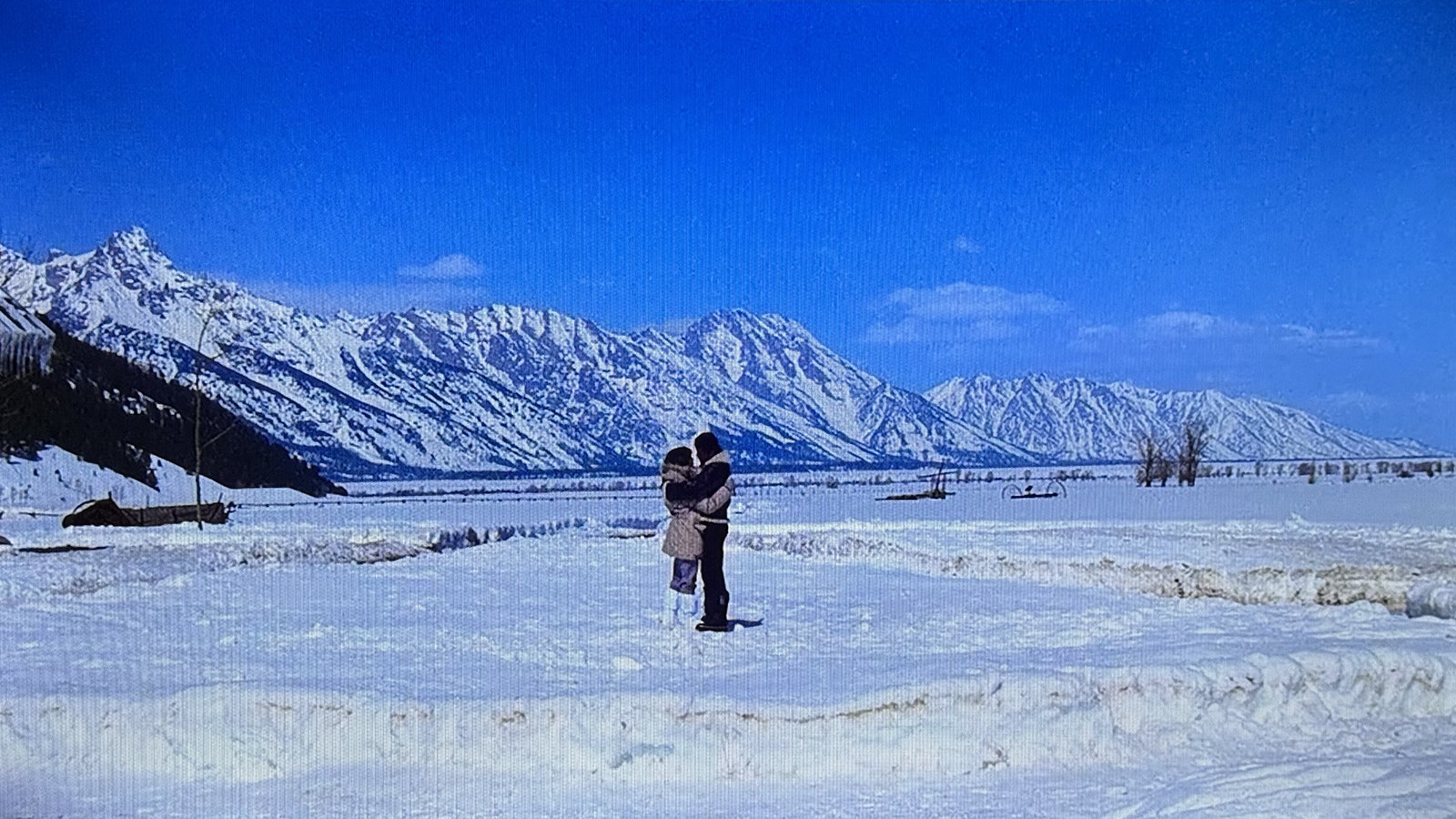 Rocky and Adrian in the Siberian wilderness, aka Jackson Hold, Wyoming, in "Rocky IV."