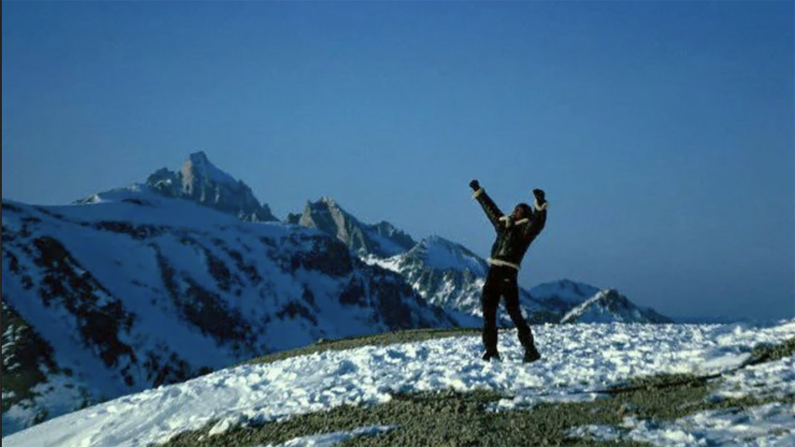 Rocky on top of the world at Jackson Hole Mountain Ski Resort.