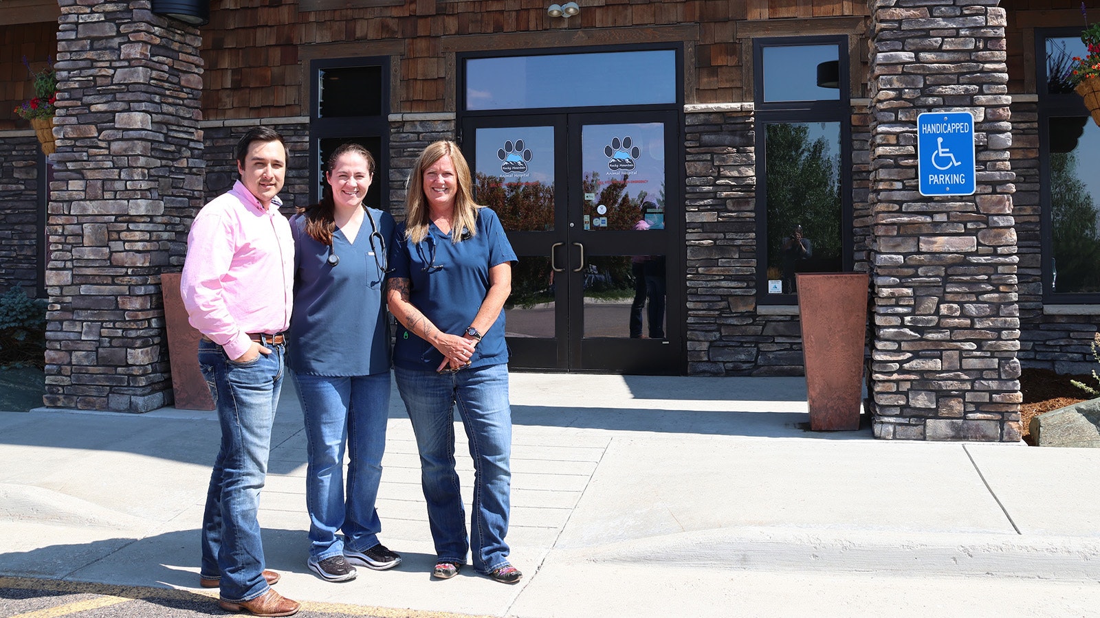 Veterinarian Jane Mohr, right, said she “couldn’t be happier” that Mitchell Blehm and veterinarian Ashleigh Evans have purchased her clinic.