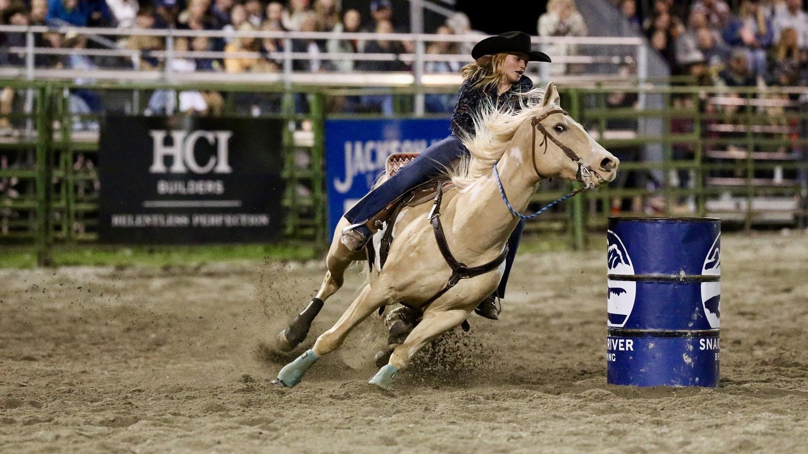 Rodeo Barrel Racing Eyes down to make sure shes clear but in the next split second this cowgirl will be looking up at the next barrel JH Rodeo 6 22 24
